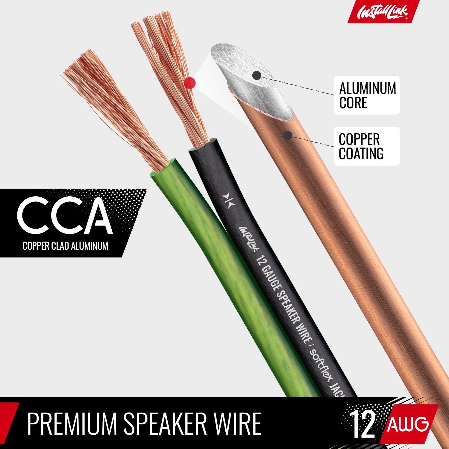 Speaker Wire 12 Gauge CCA, 100ft, Green/Black image 5