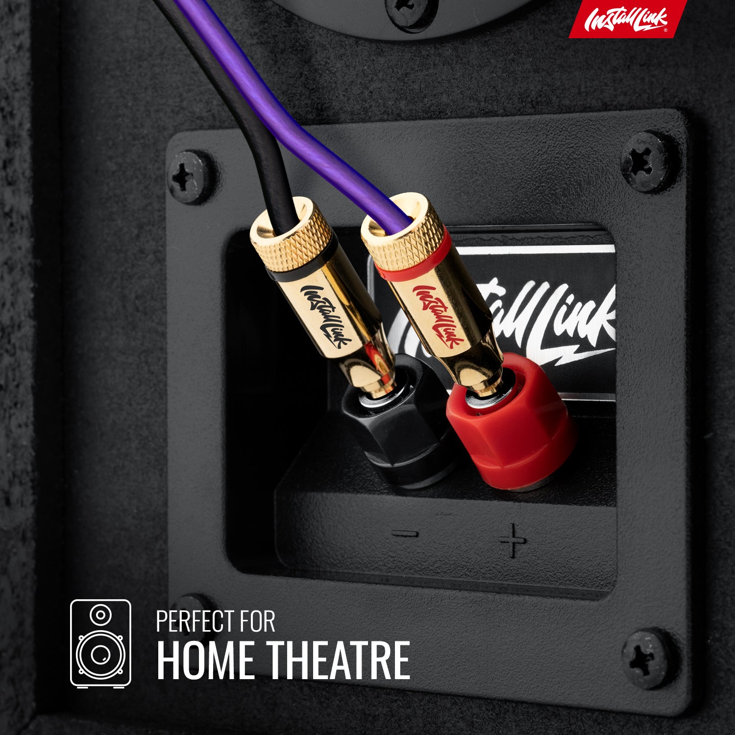 Speaker Wire 16 Gauge, CCA, 100ft, Purple/Black with 12 Banana Plugs image 1