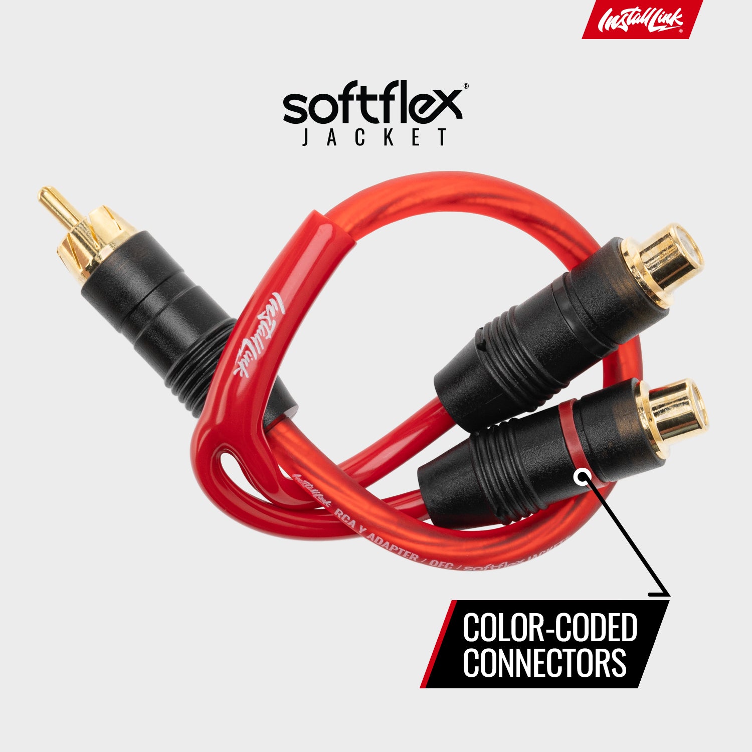 RCA Audio Cable for Subwoofer or Stereo Cable, Y Adapter 1-Male to 2-Female Splitter, Red, 2pk image 5