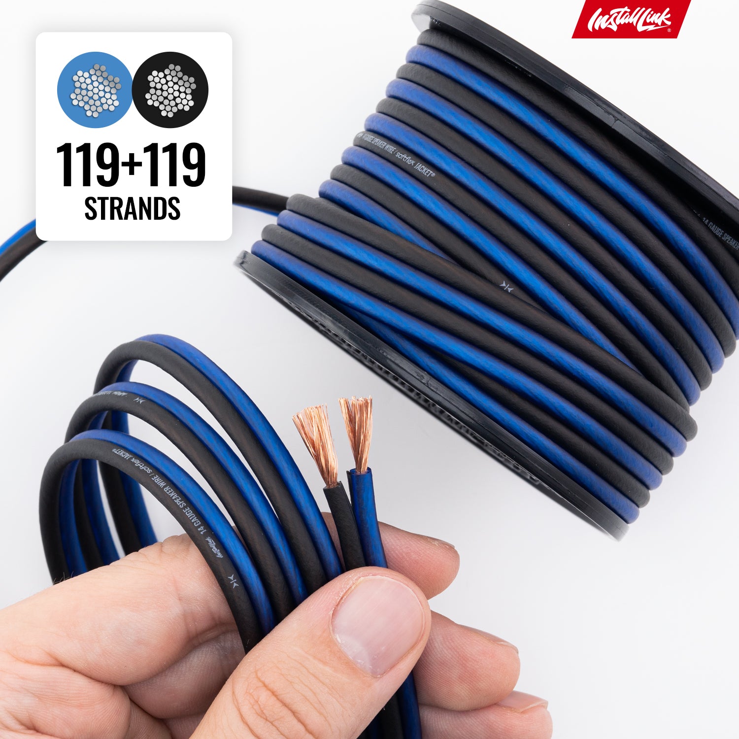 Speaker Wire 14 Gauge, CCA, 30ft, Blue/Black image 7