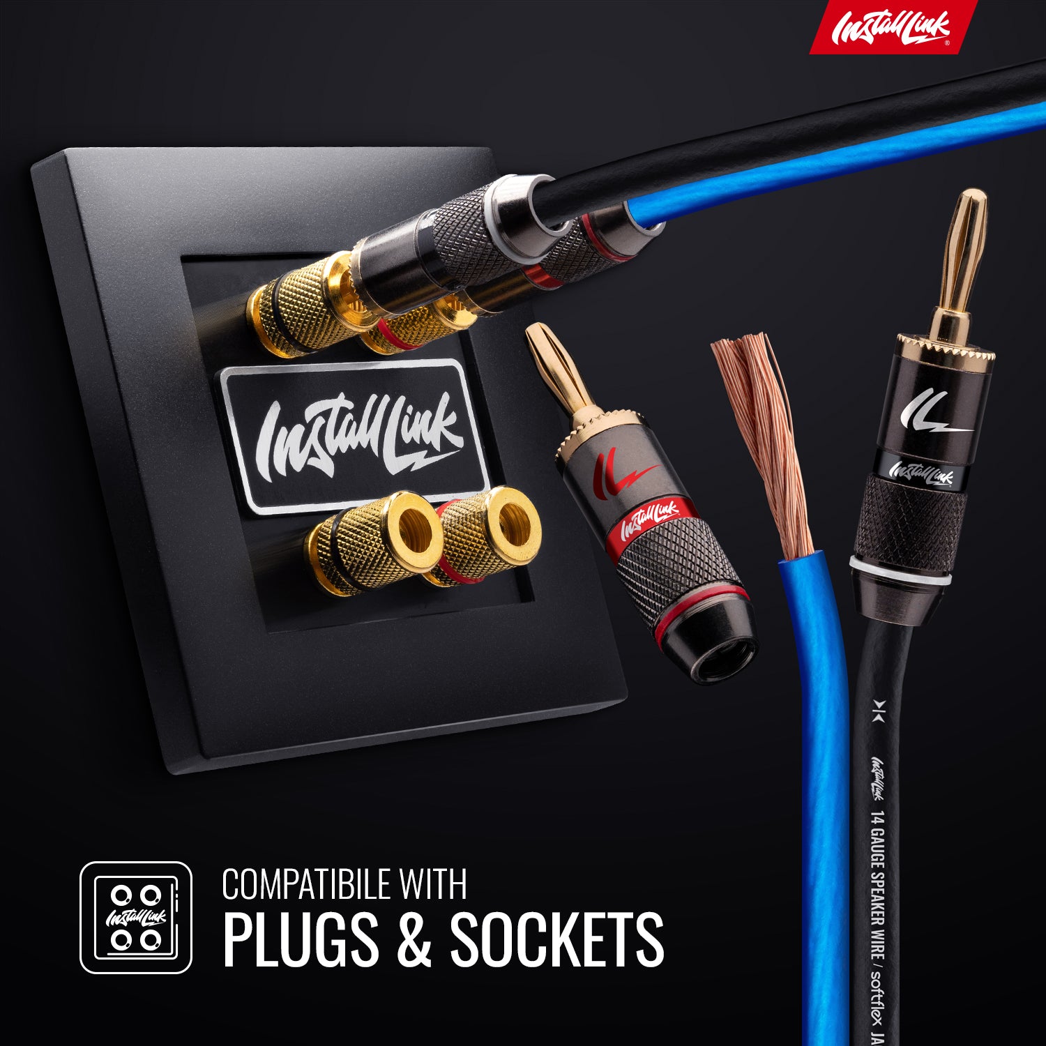 Speaker Wire 14 Gauge, CCA, 30ft, Blue/Black image 3
