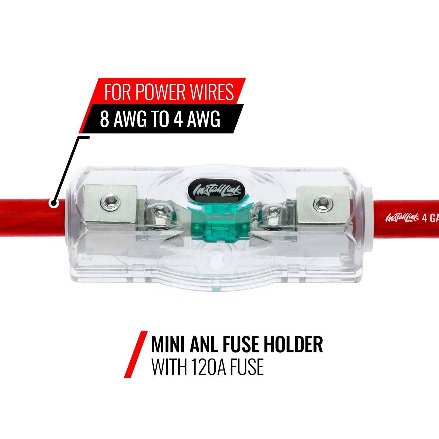 4/8 Gauge Mini ANL Fuse Holder with 120A Fuse, 2-Pack image 1