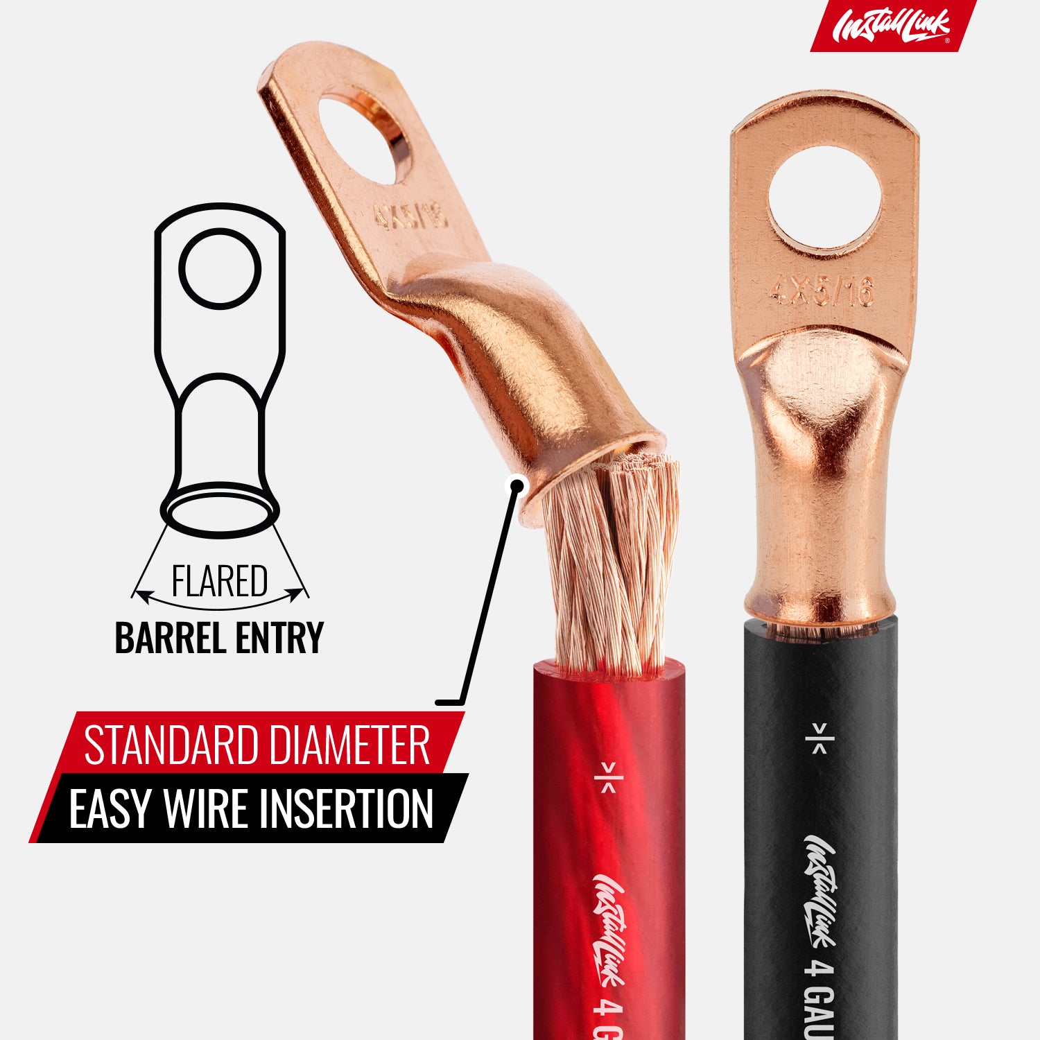 4 Gauge Copper Lugs (5/16") with Heat Shrink, 10-Pack image 5
