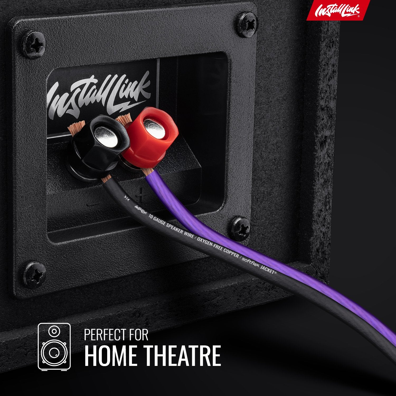 Speaker Wire 10 Gauge, OFC, 50ft, Purple/Black image 2
