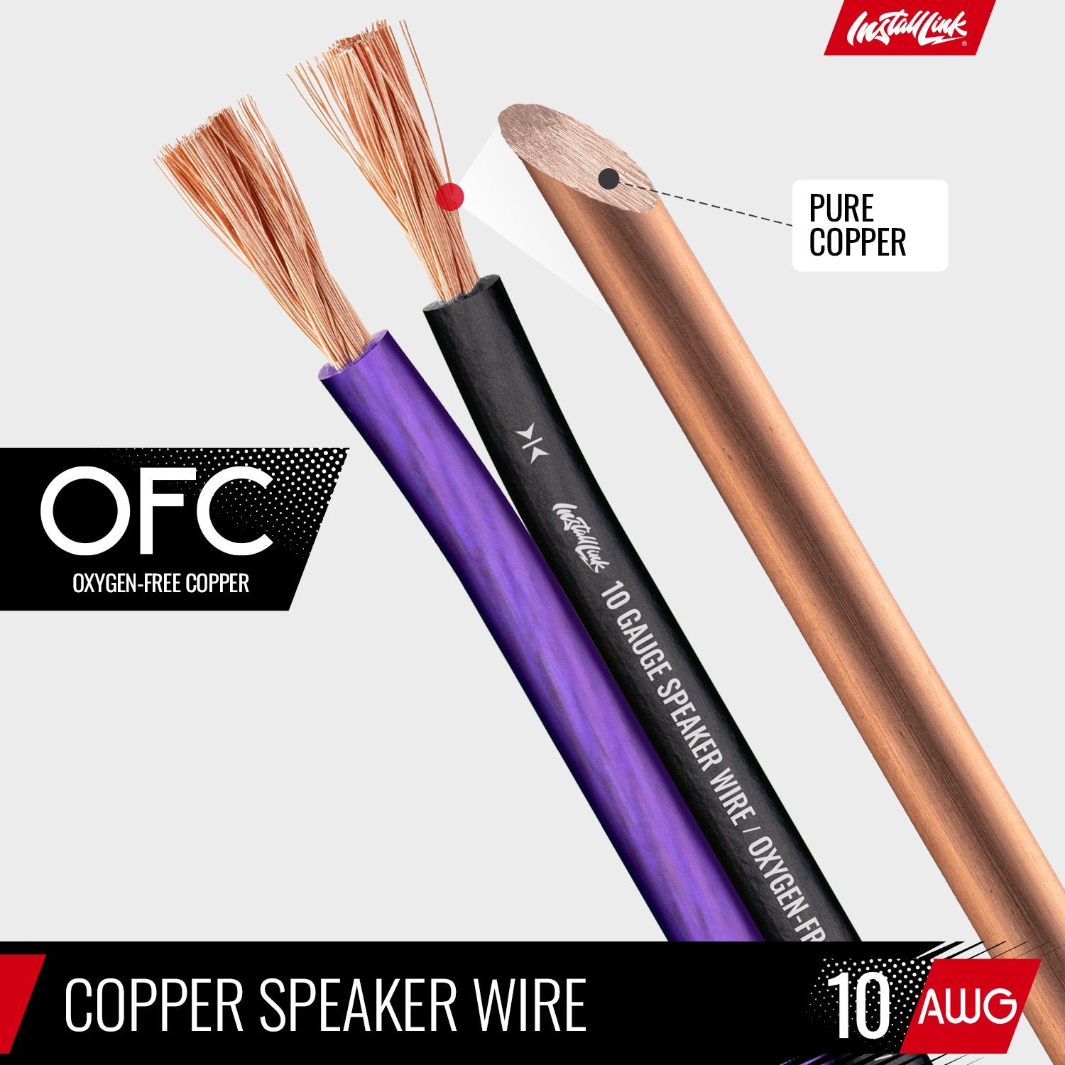 Speaker Wire 10 Gauge, OFC, 50ft, Purple/Black image 5