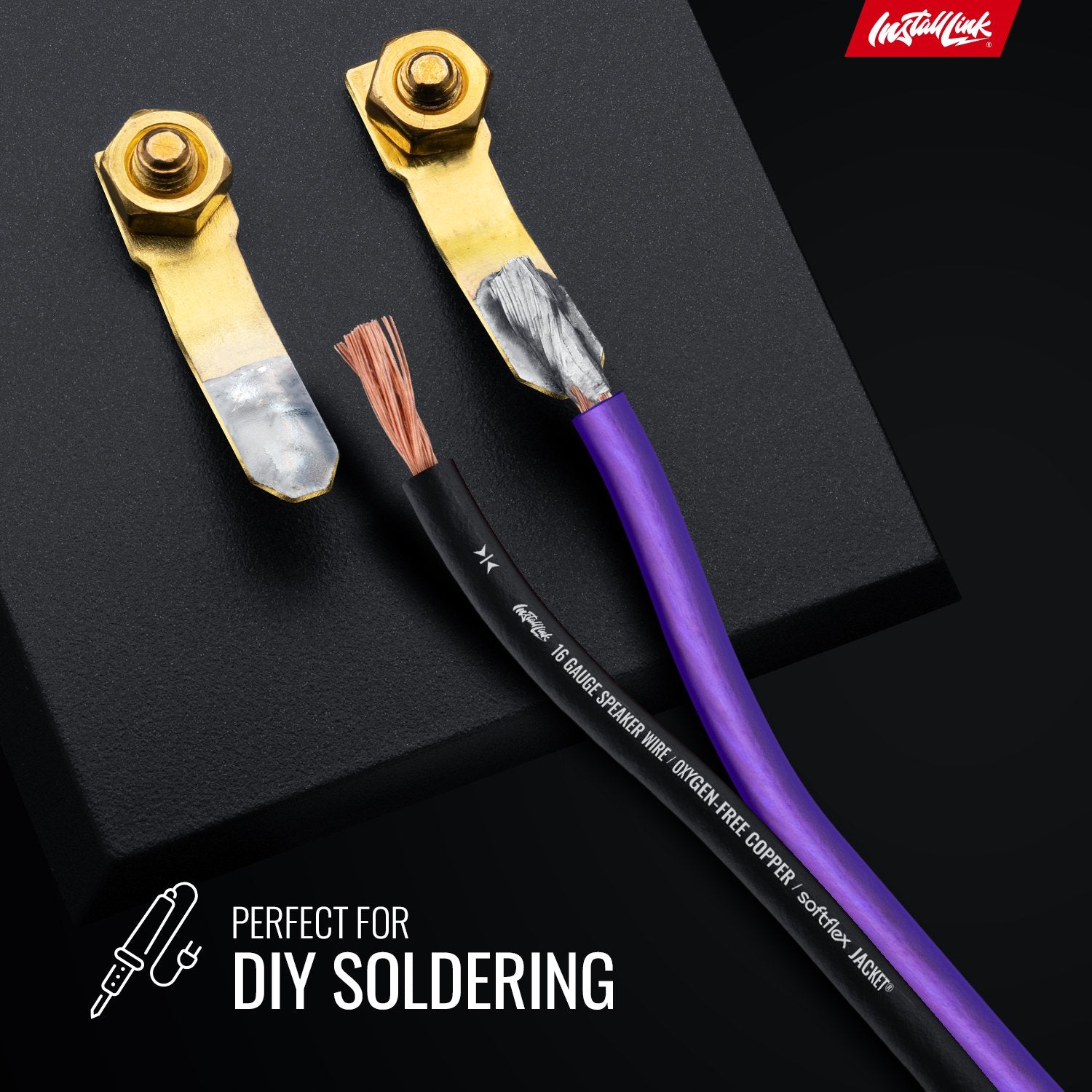 Speaker Wire 16 Gauge, OFC, 30ft, Purple/Black image 4