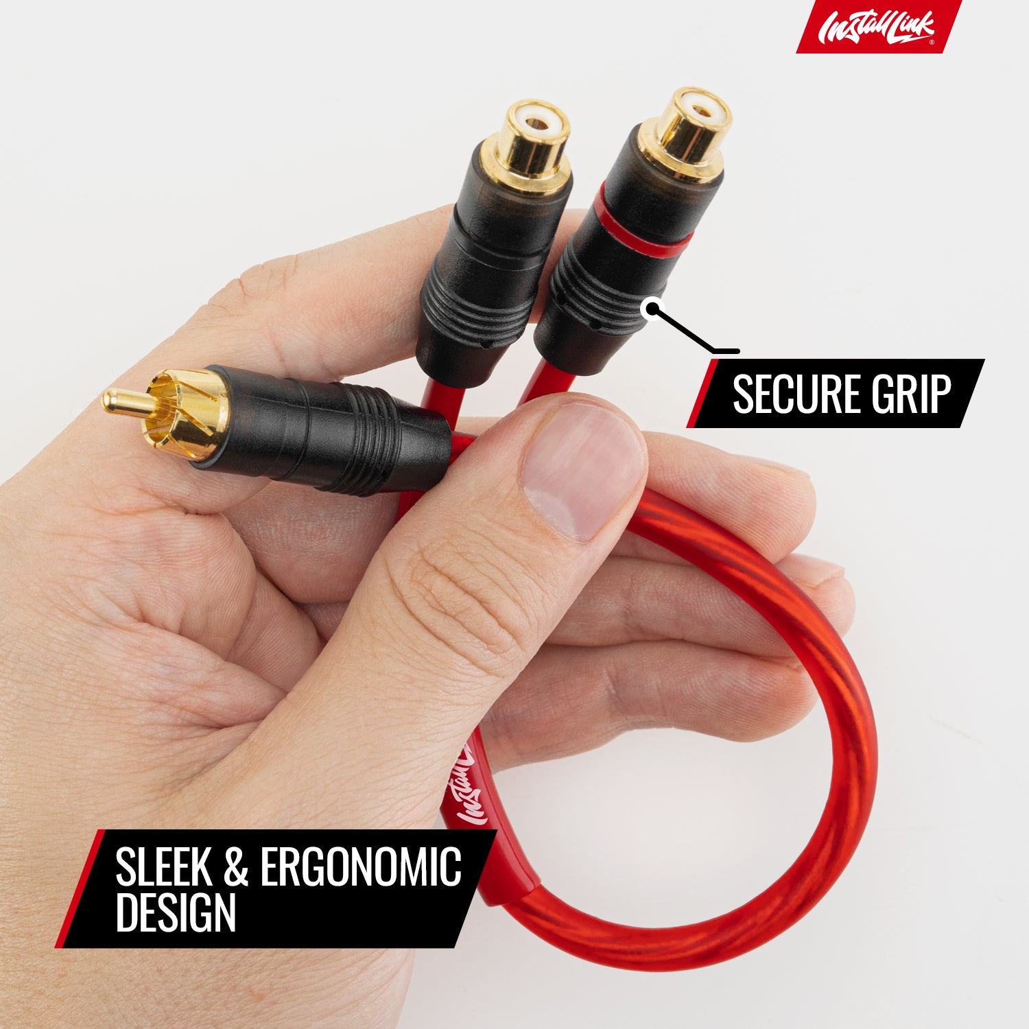 RCA Audio Cable for Subwoofer or Stereo Cable, Y Adapter 1-Male to 2-Female Splitter, Red, 2pk image 3