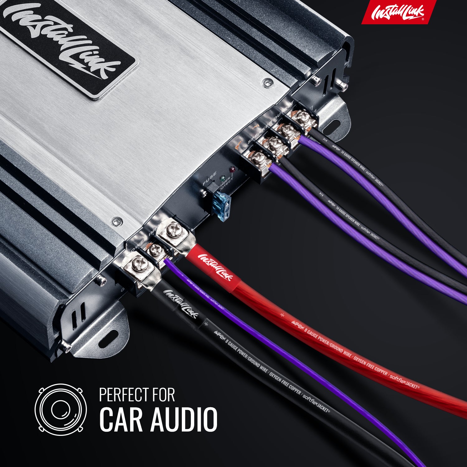 Speaker Wire 14 Gauge, CCA, 30ft, Purple/Black image 1