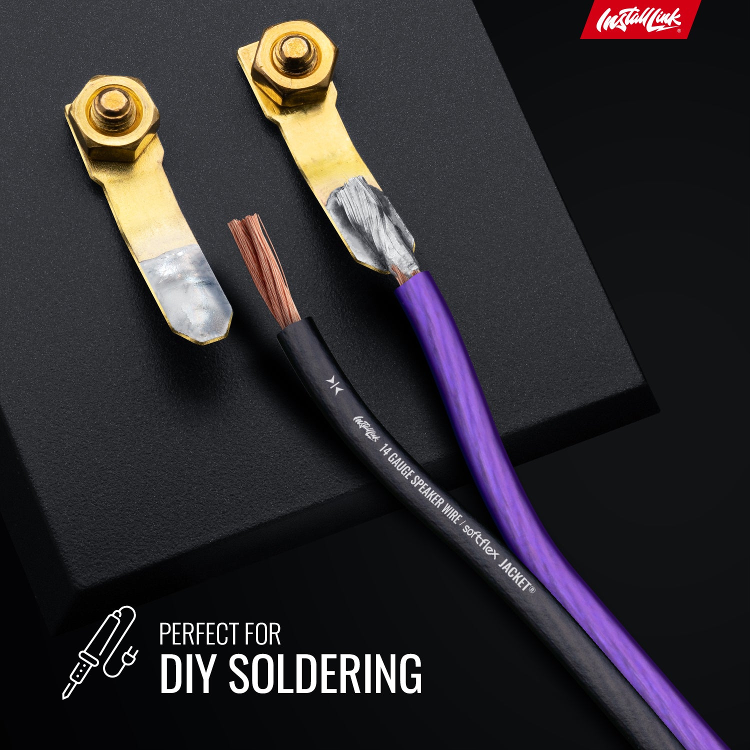 Speaker Wire 14 Gauge, CCA, 30ft, Purple/Black image 4
