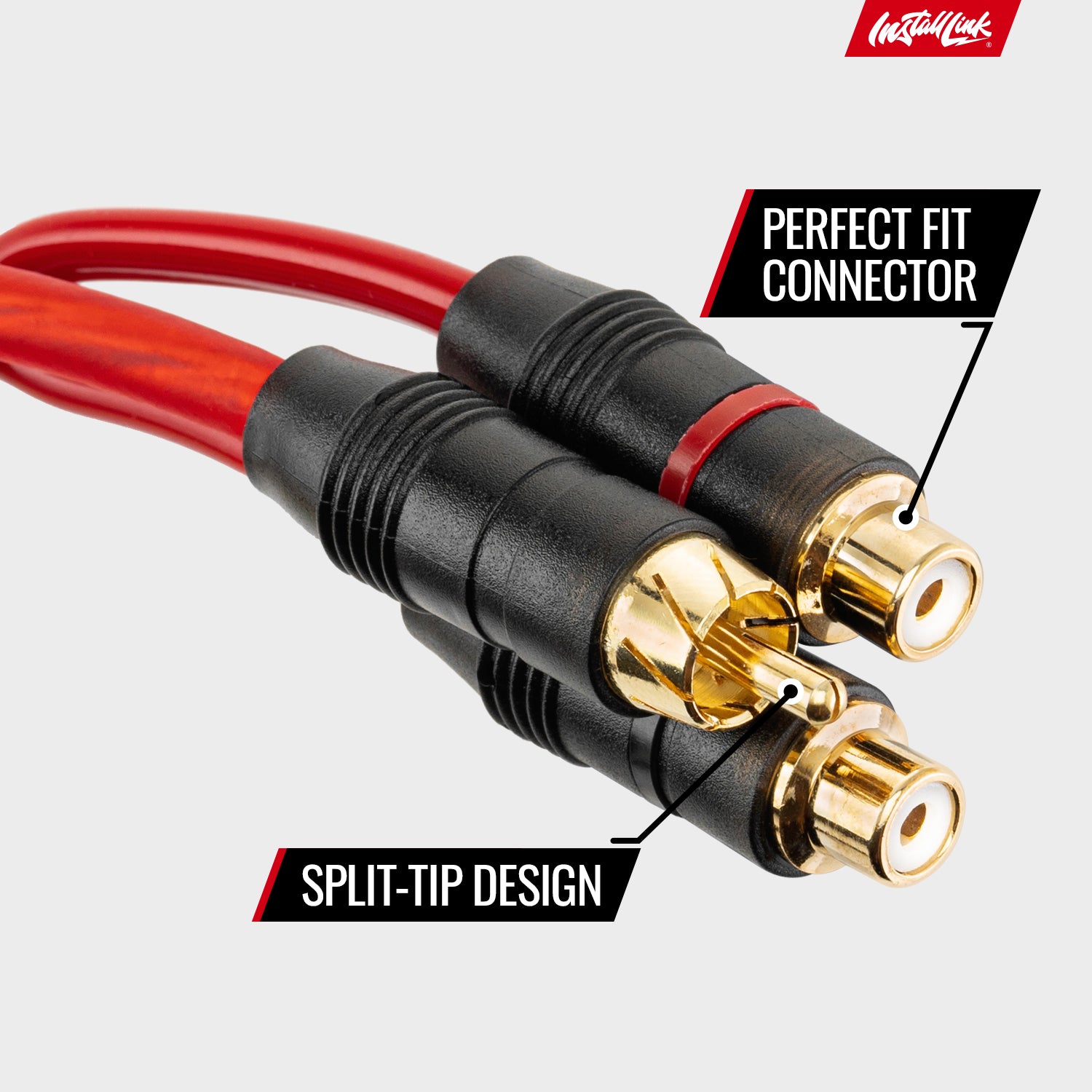 RCA Audio Cable for Subwoofer or Stereo Cable, Y Adapter 1-Male to 2-Female Splitter, Red, 2pk image 6