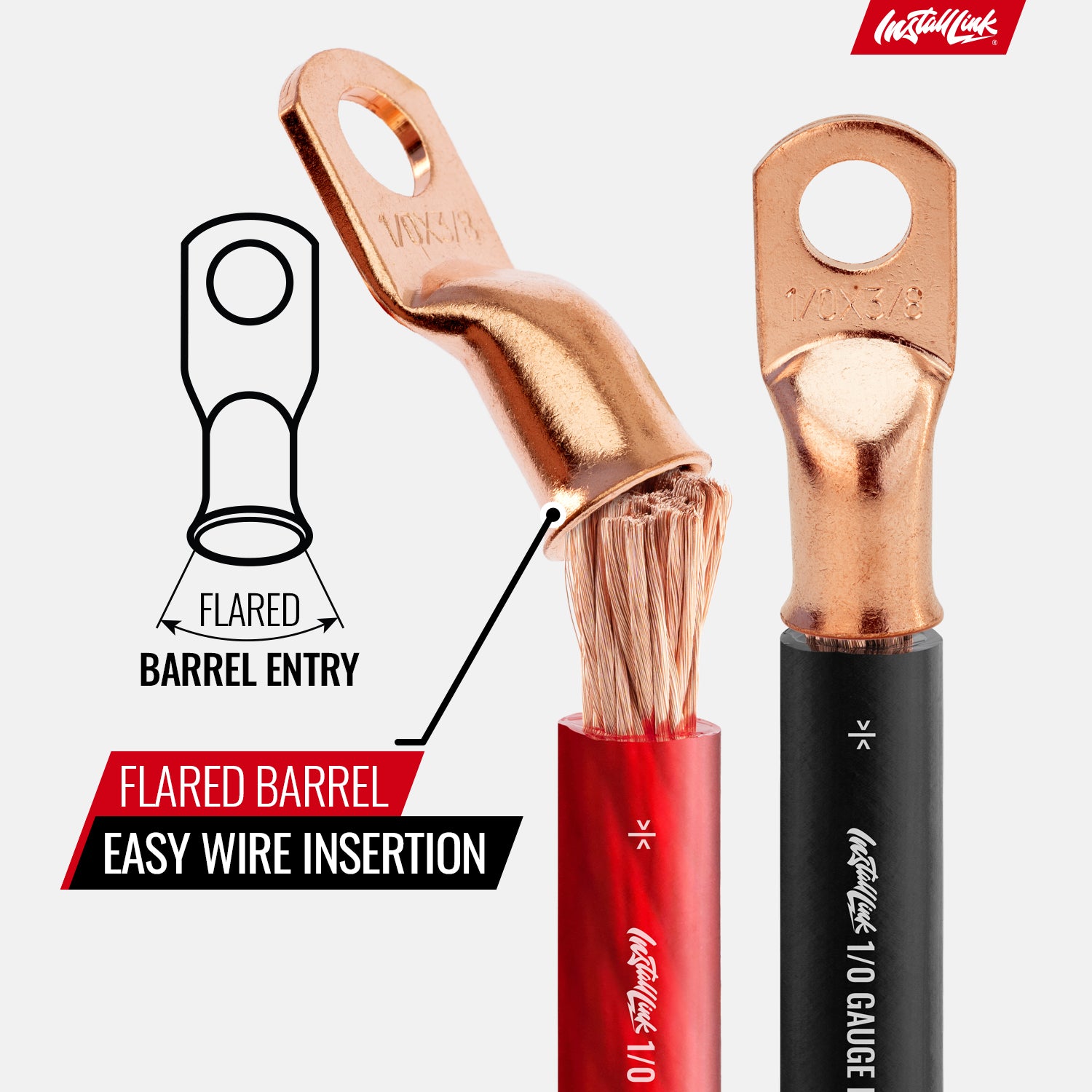 1/0 Gauge Copper Lugs (3/8") with Heat Shrink, 10-Pack image 5