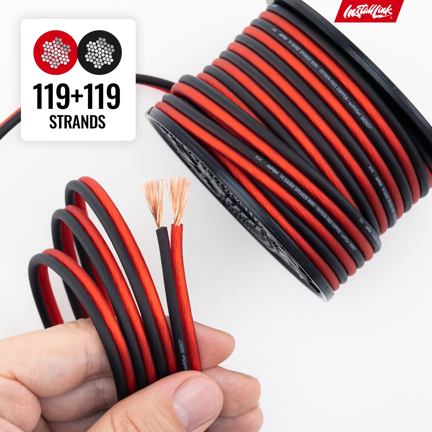 Speaker Wire 14 Gauge, OFC, 30ft, Red/Black image 7