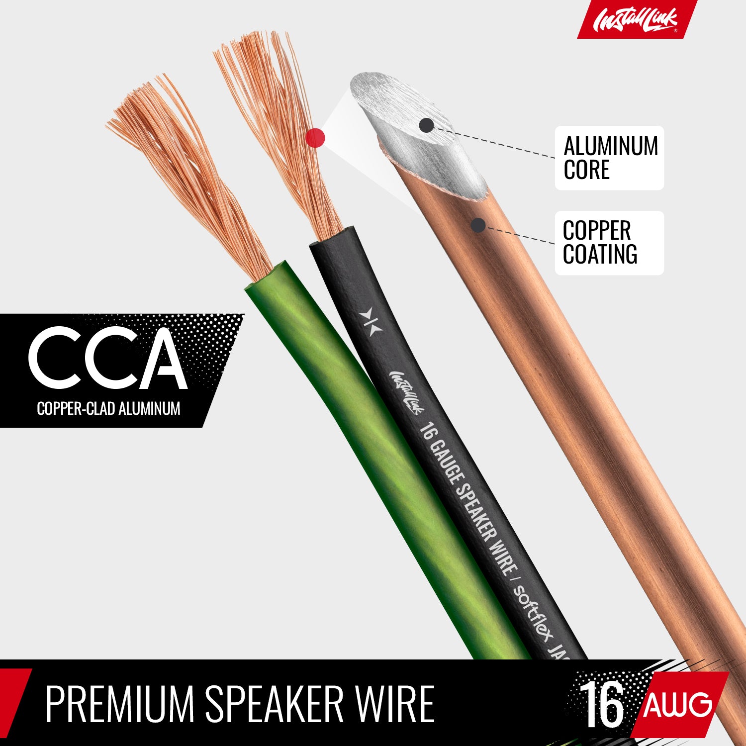 Speaker Wire 16 Gauge, CCA, 30ft, Green/Black image 5