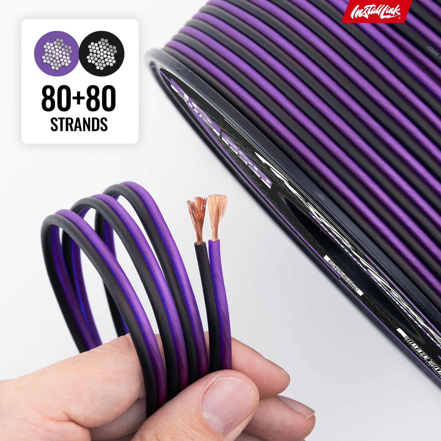 Speaker Wire 16 Gauge, CCA, 250ft, Purple/Black image 7
