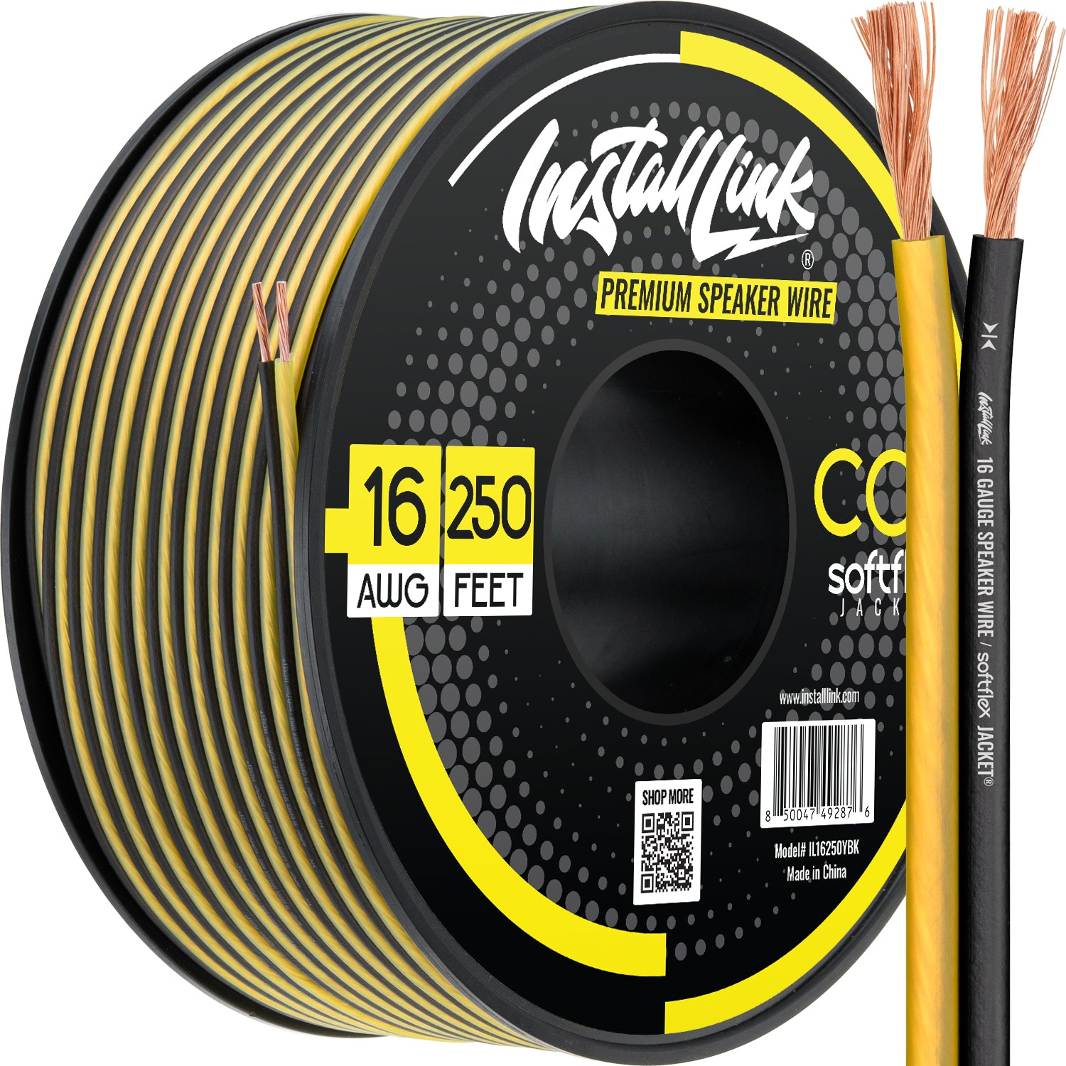 Speaker Wire 16 Gauge, CCA, 250ft, Yellow/Black image 0