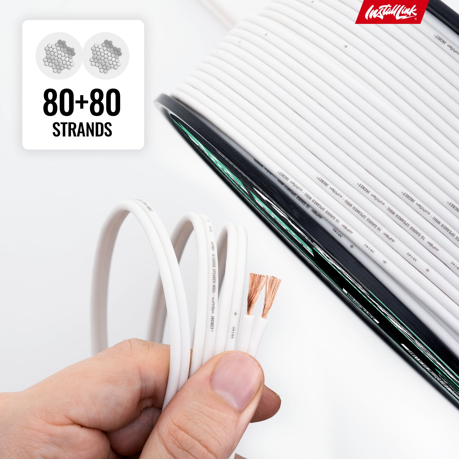 16 Gauge Speaker Wire CCA, 250ft, White/White image 7