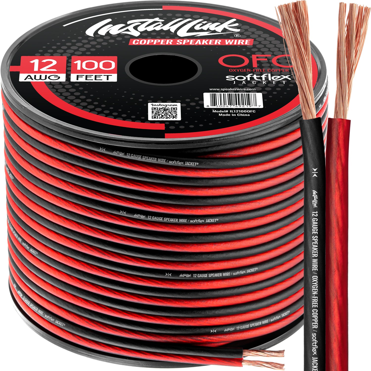 Speaker Wire 12 Gauge OFC, 100ft, Red/Black image 0