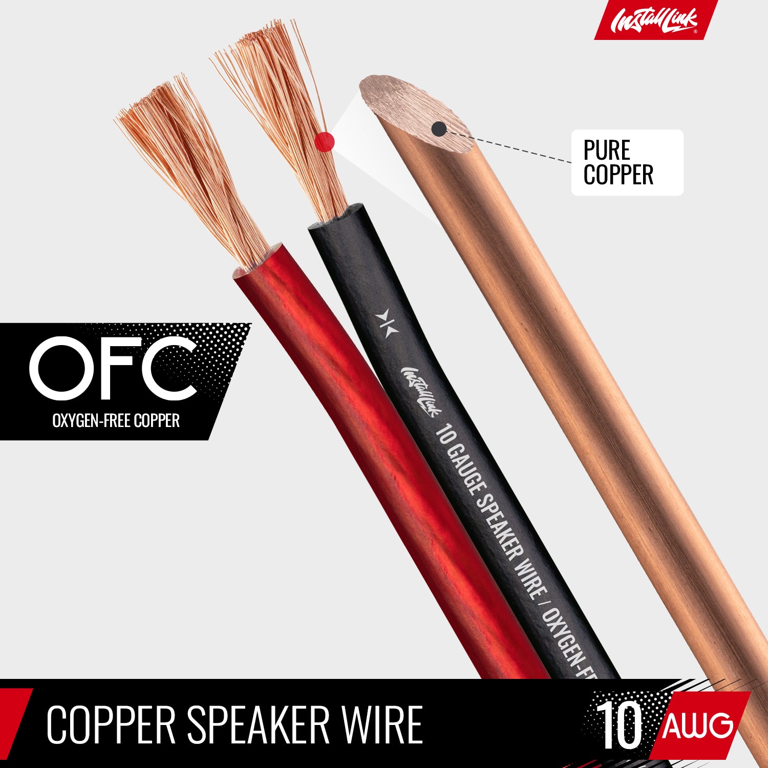 Speaker Wire 10 Gauge, OFC, 50ft, Red/Black image 5