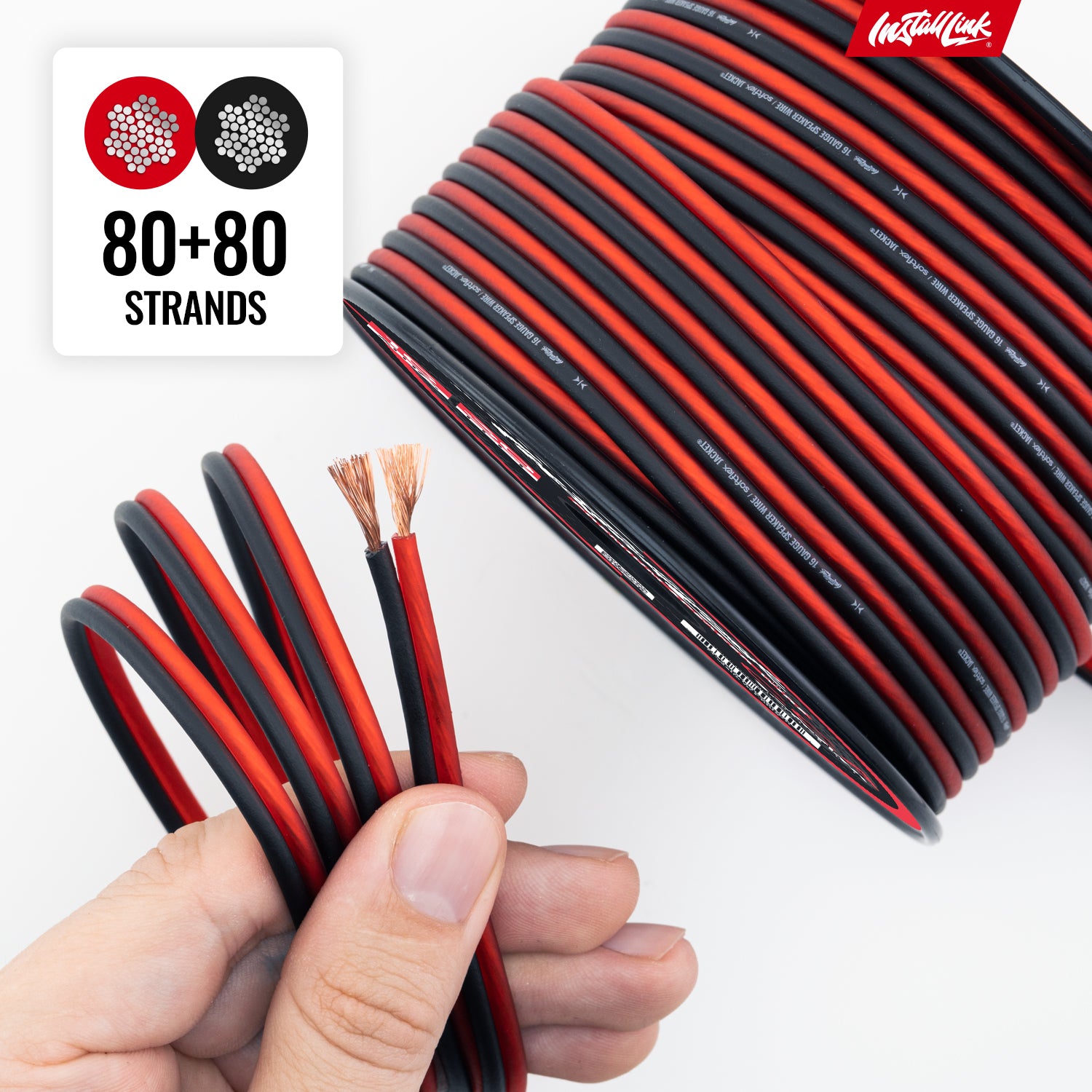 Speaker Wire 16 Gauge, CCA, 100ft, Red/Black - 4 Pack image 7