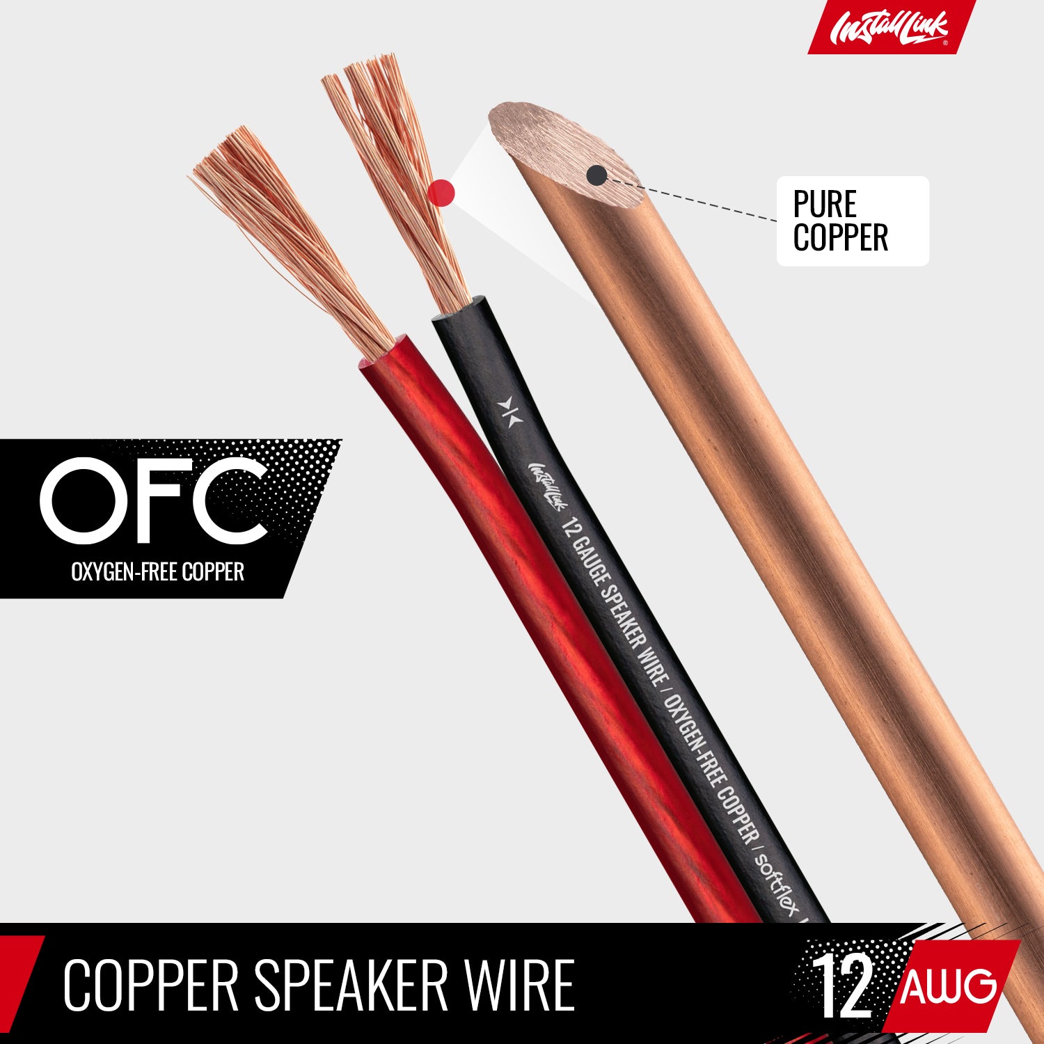 Speaker Wire 12 Gauge OFC, 100ft, Red/Black image 5