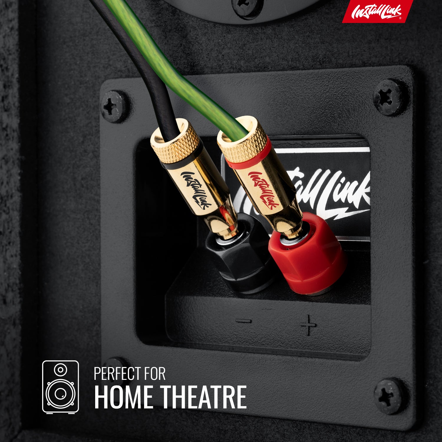 Speaker Wire 14 Gauge, CCA, 100ft, Green/Black with 12 Banana Plugs image 1
