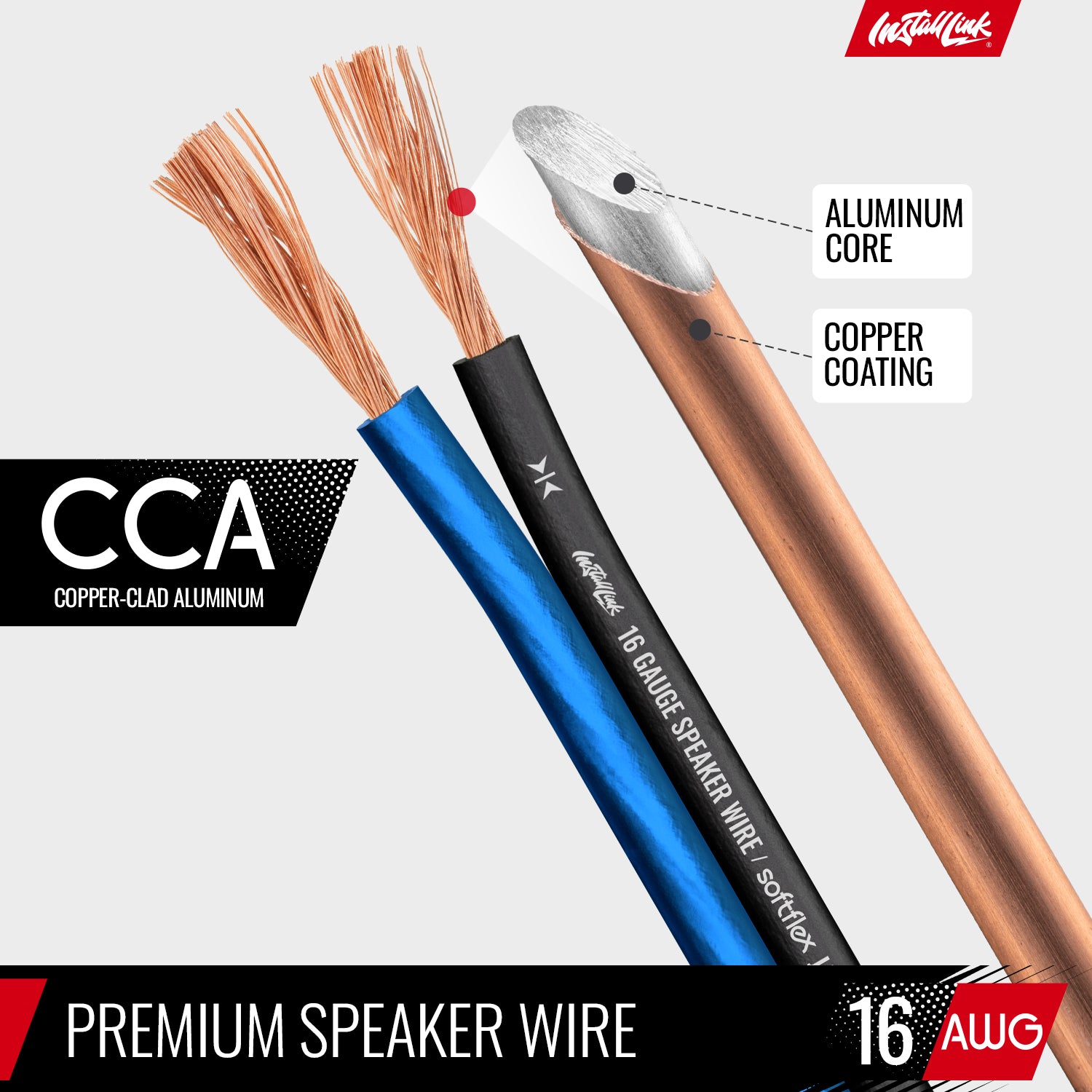 Speaker Wire 16 Gauge, CCA, 30ft, Blue/Black image 5