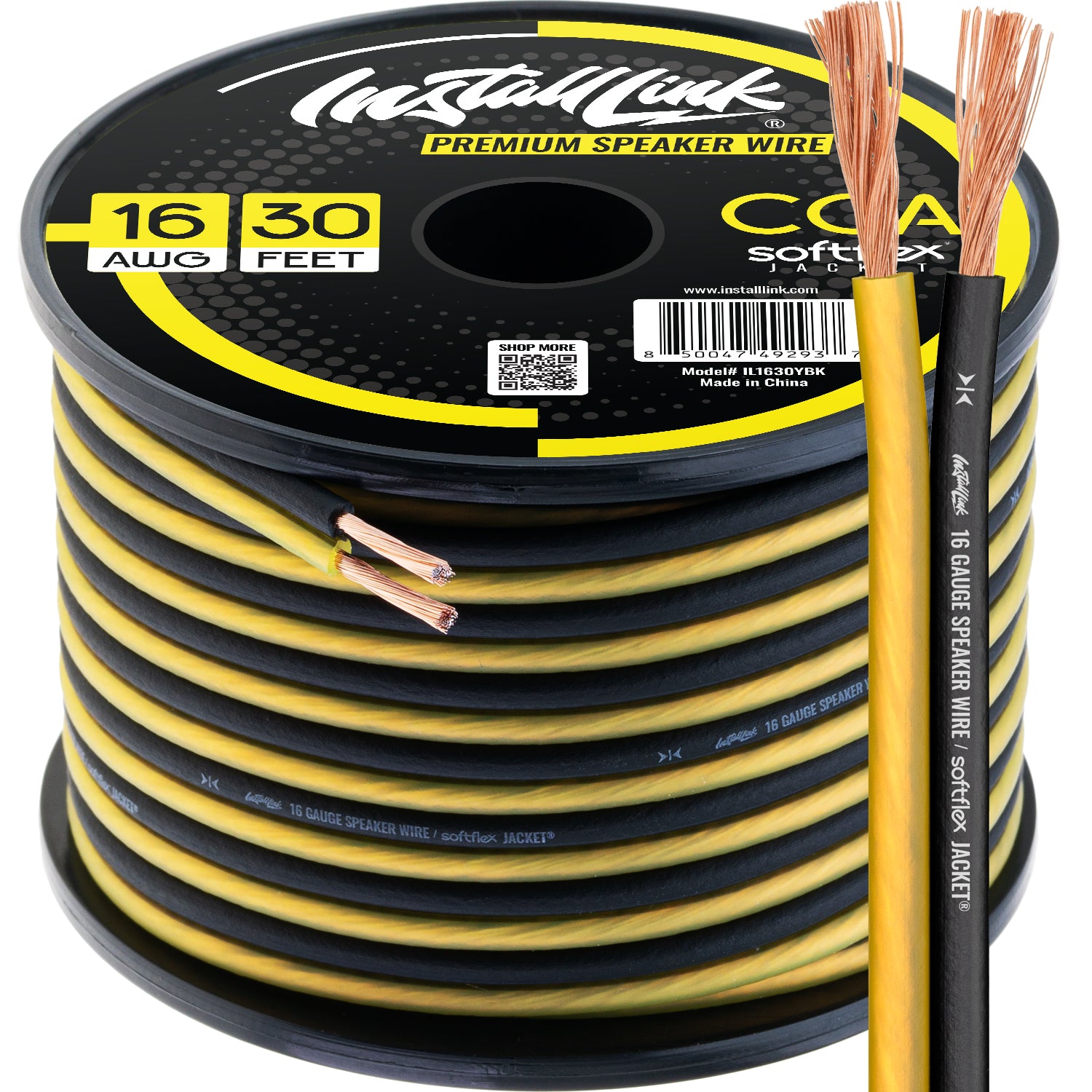 Speaker Wire 16 Gauge, CCA, 30ft, Yellow/Black image 0