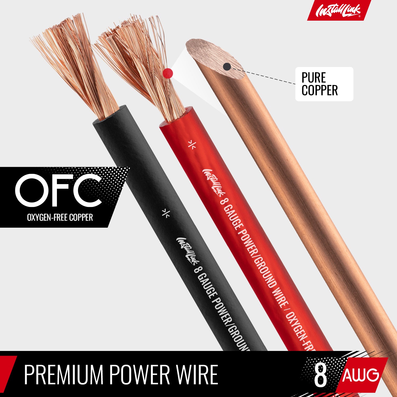 8 Gauge Pure Copper Power or Ground Wire 25ft Red, 25ft Black (50 Feet Total), OFC image 4