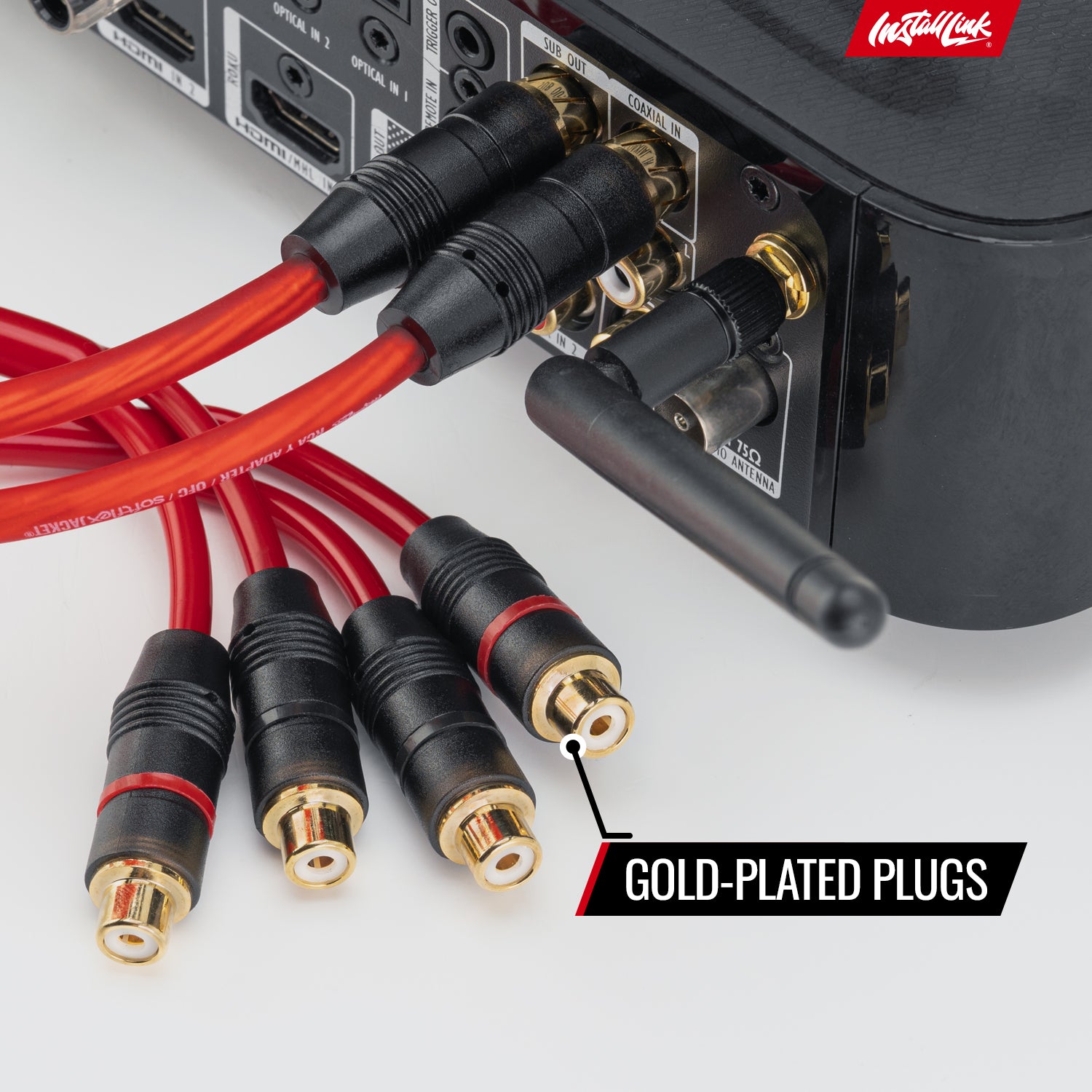 RCA Audio Cable for Subwoofer or Stereo Cable, Y Adapter 1-Male to 2-Female Splitter, Red, 2pk image 7