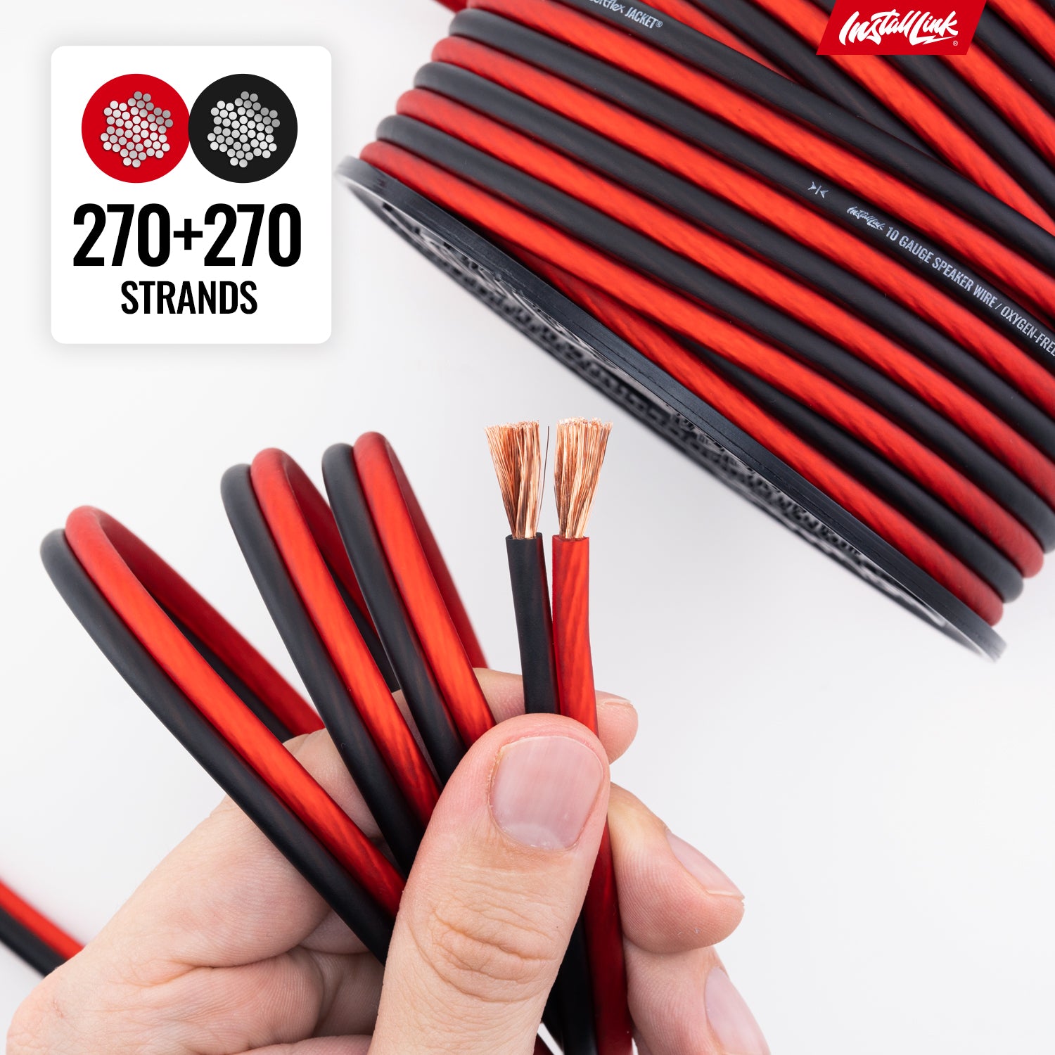 Speaker Wire 10 Gauge, OFC, 50ft, Red/Black image 7