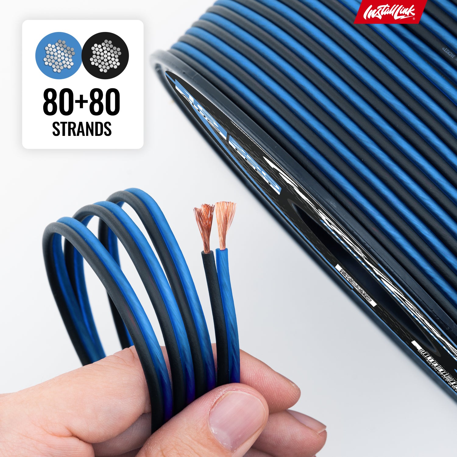 Speaker Wire 16 Gauge, CCA, 250ft, Blue/Black image 7