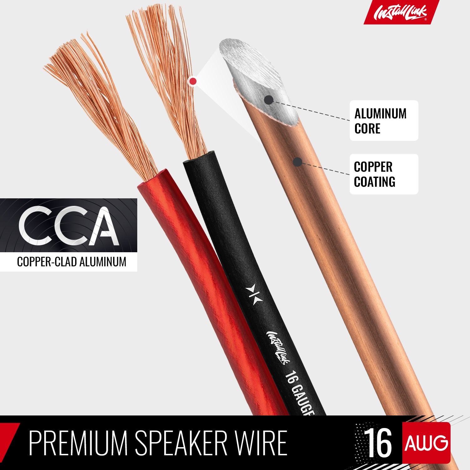 Speaker Wire 16 Gauge, CCA, 30ft, Red/Black image 5
