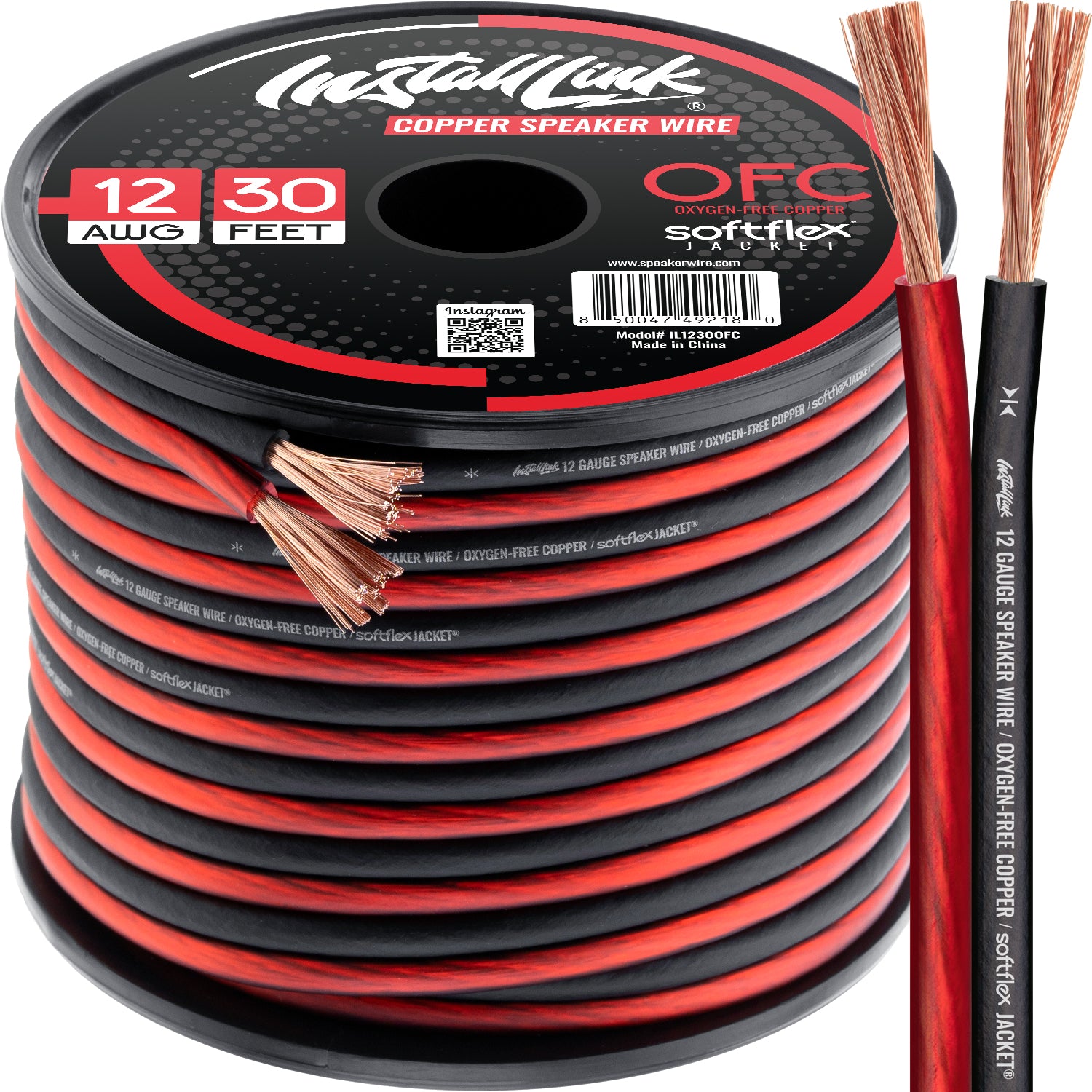Speaker Wire 12 Gauge OFC, 30ft, Red/Black image 0