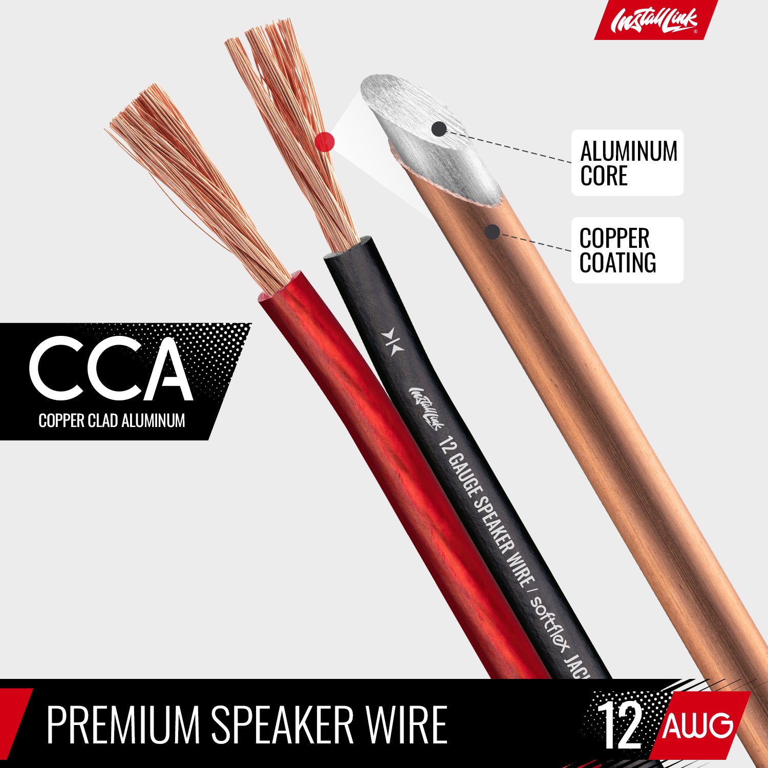 Speaker Wire 12 Gauge CCA, 100ft, Red/Black image 5