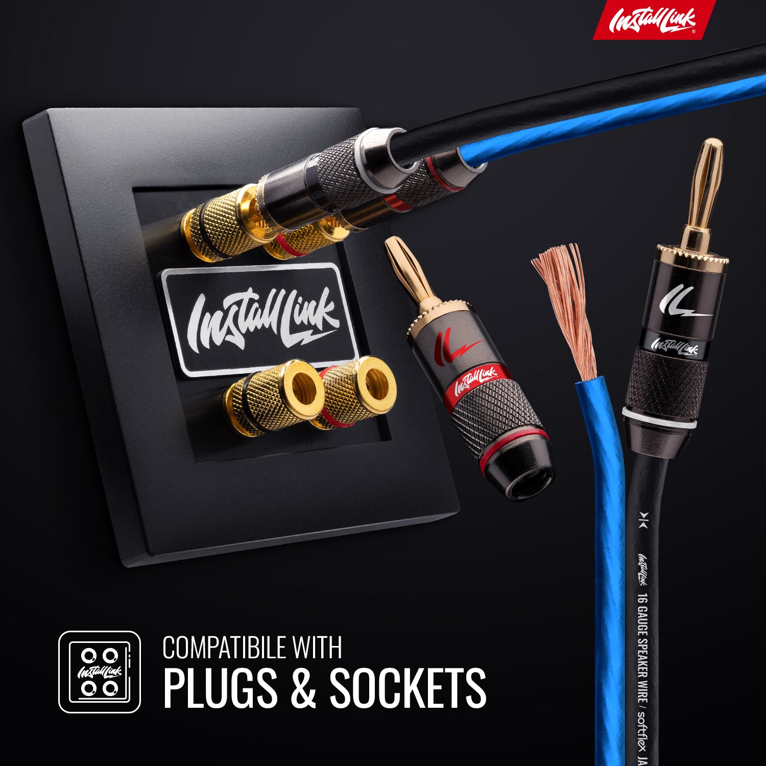 Speaker Wire 16 Gauge, CCA, 30ft, Blue/Black image 3