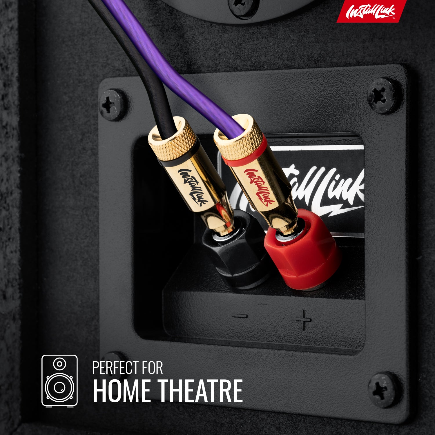 Speaker Wire 14 Gauge, CCA, 100ft, Purple/Black with 12 Banana Plugs image 1