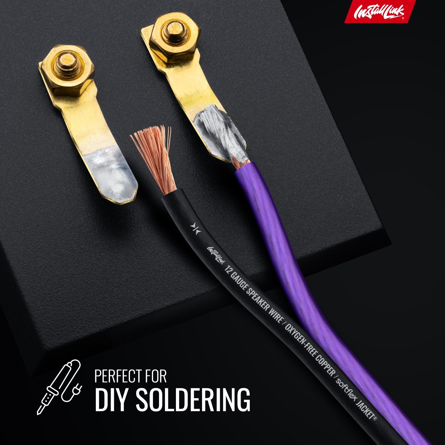 Speaker Wire 12 Gauge, OFC, 100ft, Purple/Black image 4