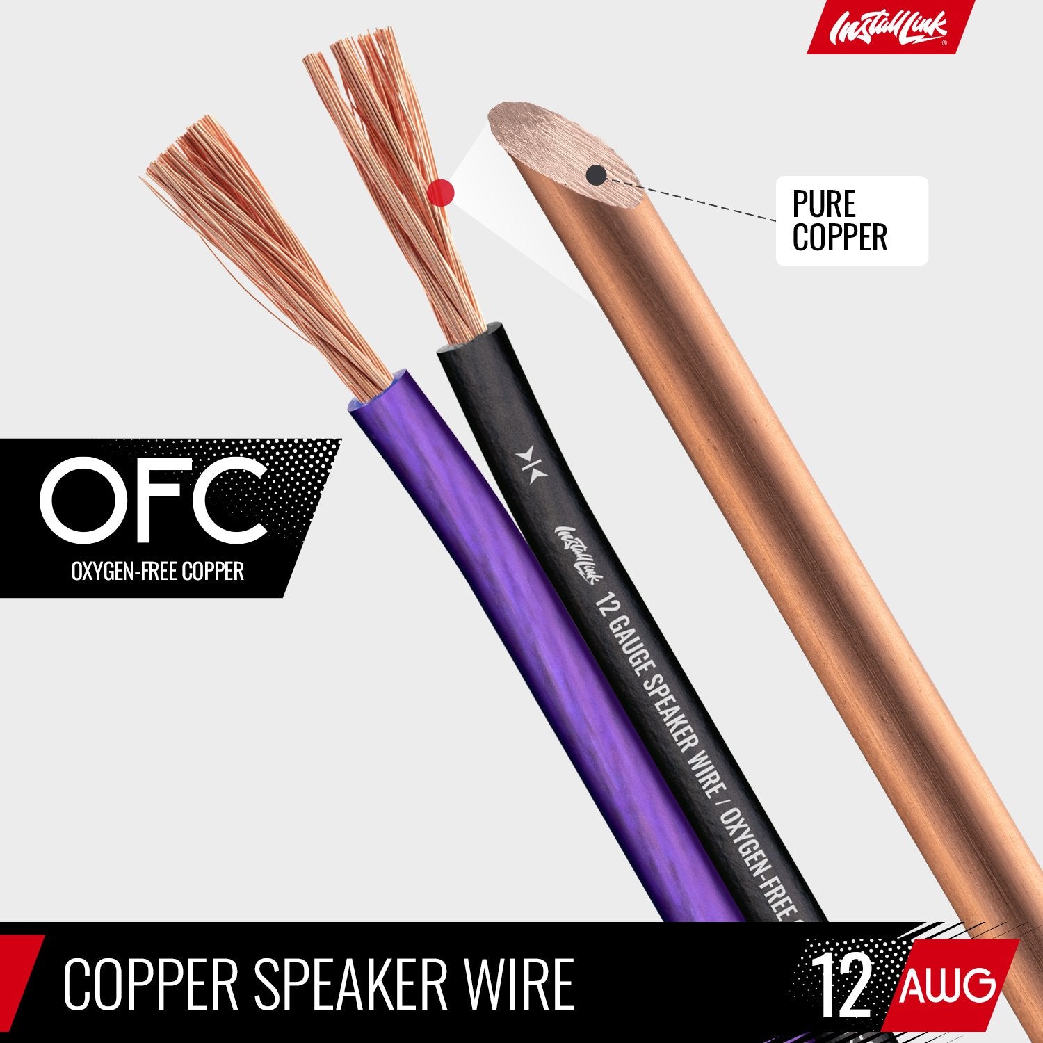 Speaker Wire 12 Gauge, OFC, 100ft, Purple/Black image 5