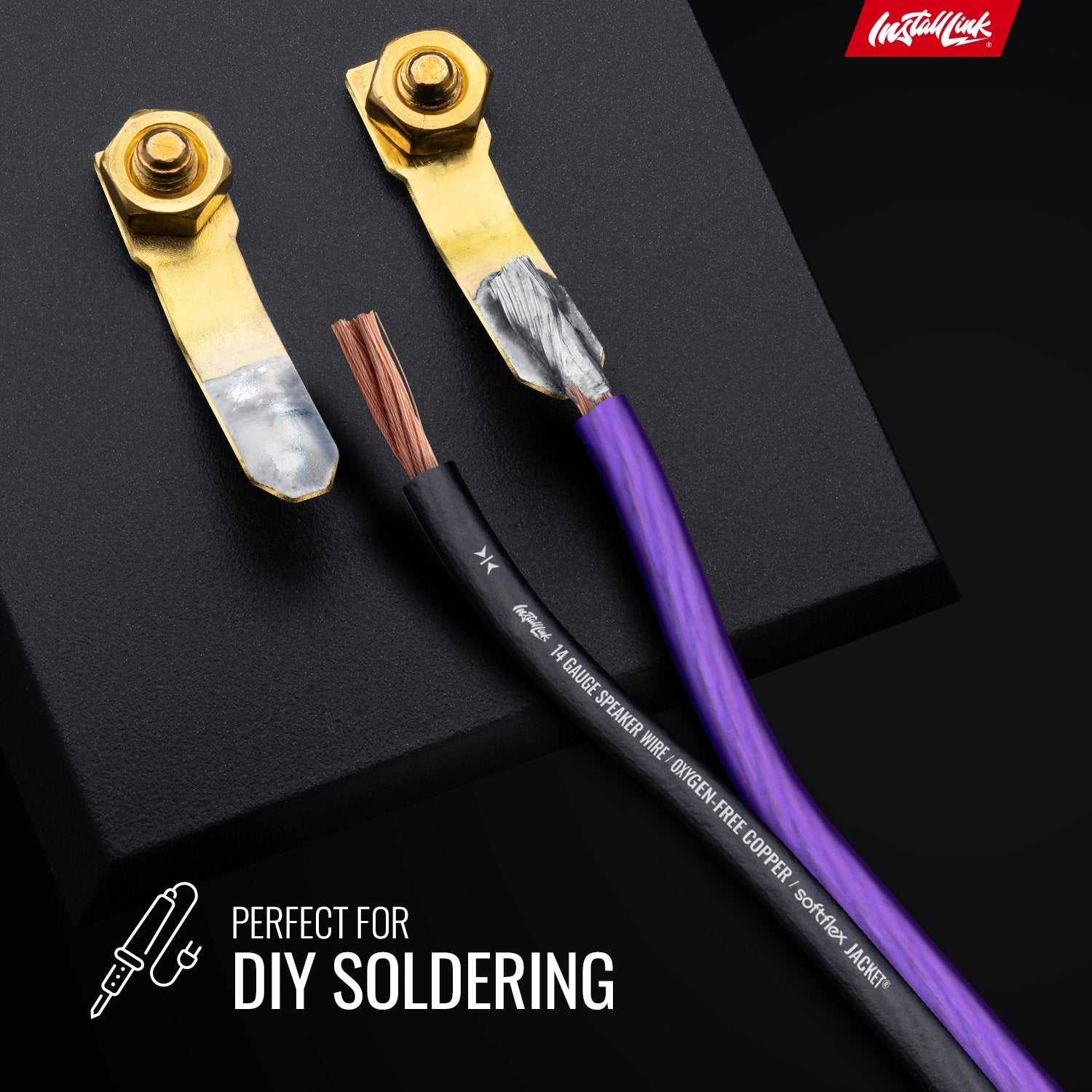 Speaker Wire 14 Gauge, OFC, 30ft, Purple/Black image 4
