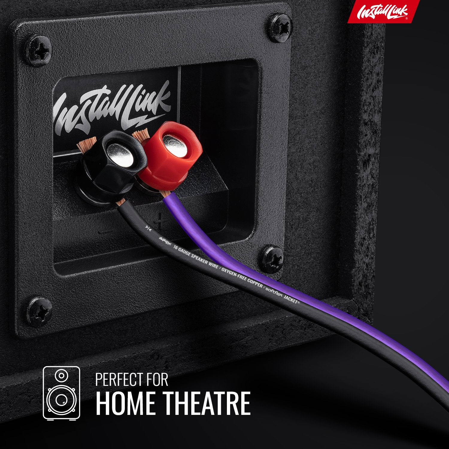 Speaker Wire 16 Gauge, OFC, 30ft, Purple/Black image 2