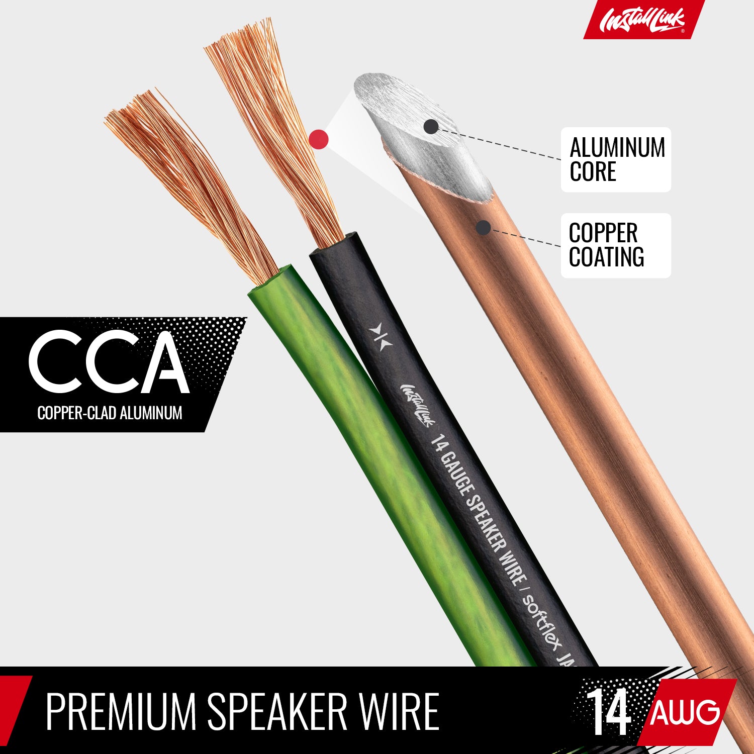 Speaker Wire 14 Gauge, CCA, 30ft, Green/Black image 5