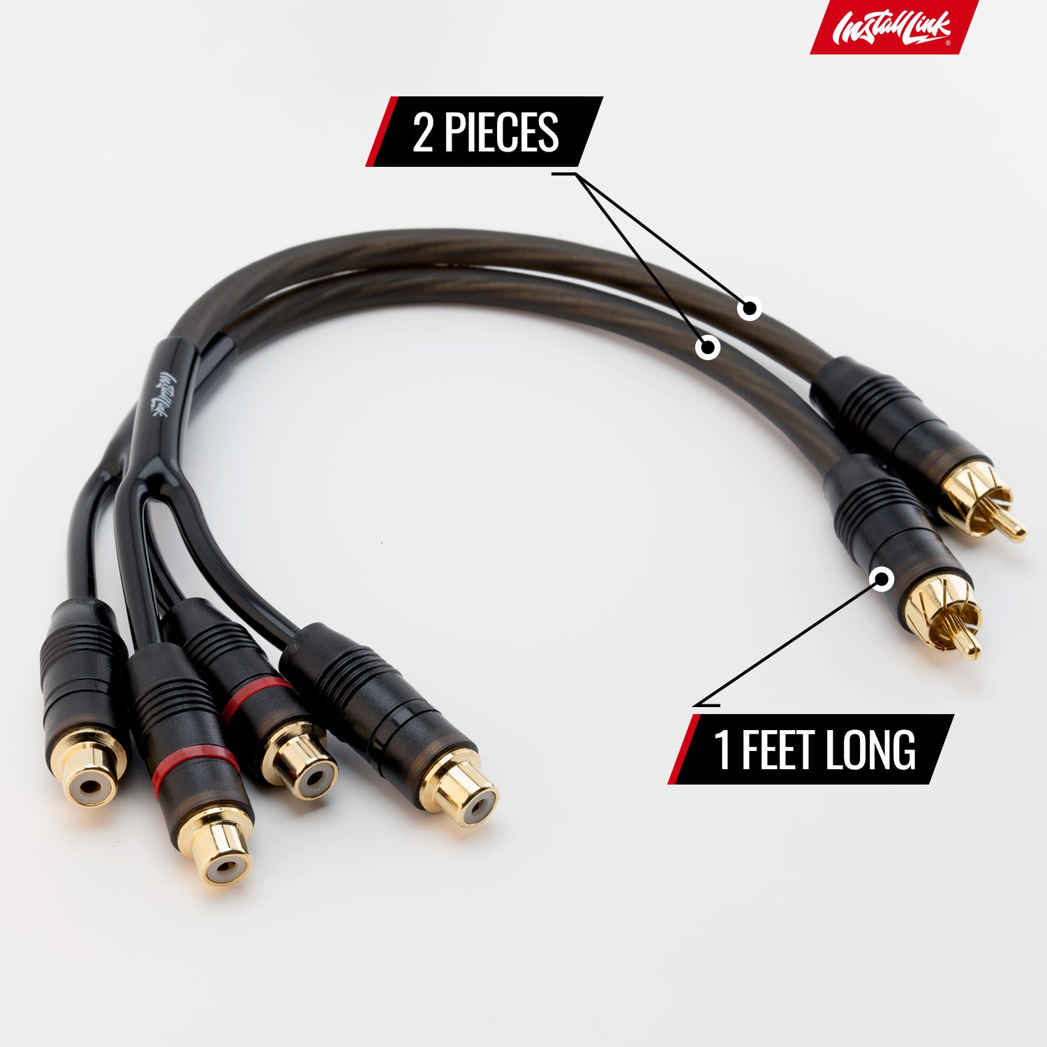 RCA Audio Cable for Subwoofer or Stereo Cable, Y Adapter 1-Male to 2-Female Splitter, 2pk image 3