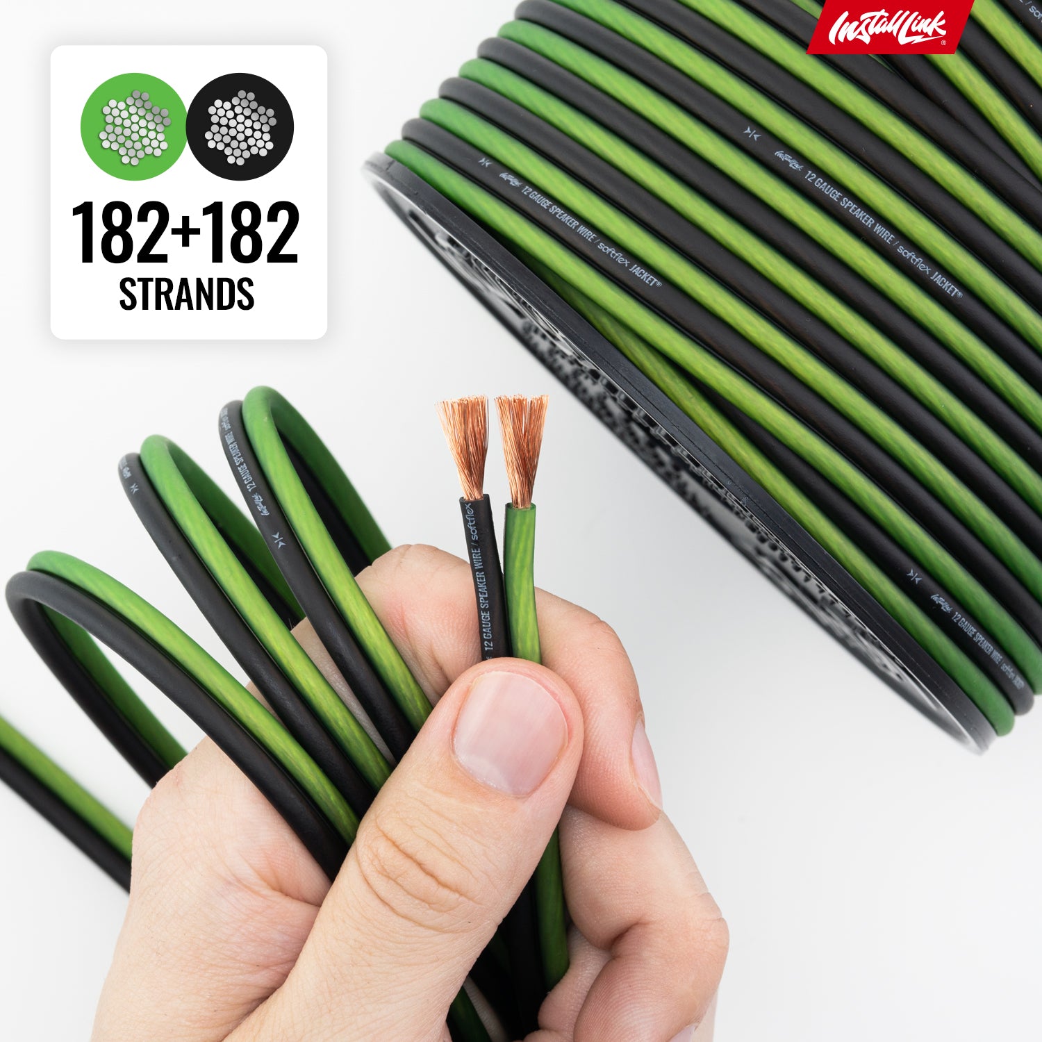Speaker Wire 12 Gauge CCA, 100ft, Green/Black image 7