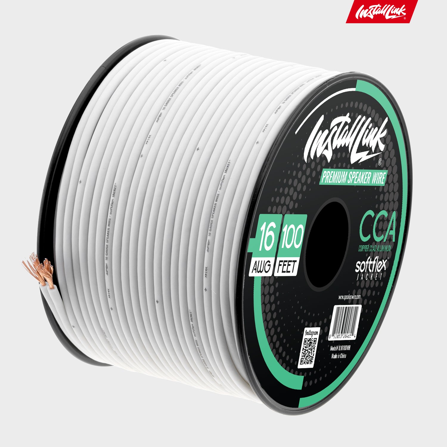 16 Gauge Speaker Wire CCA, 100ft, White/White image 8