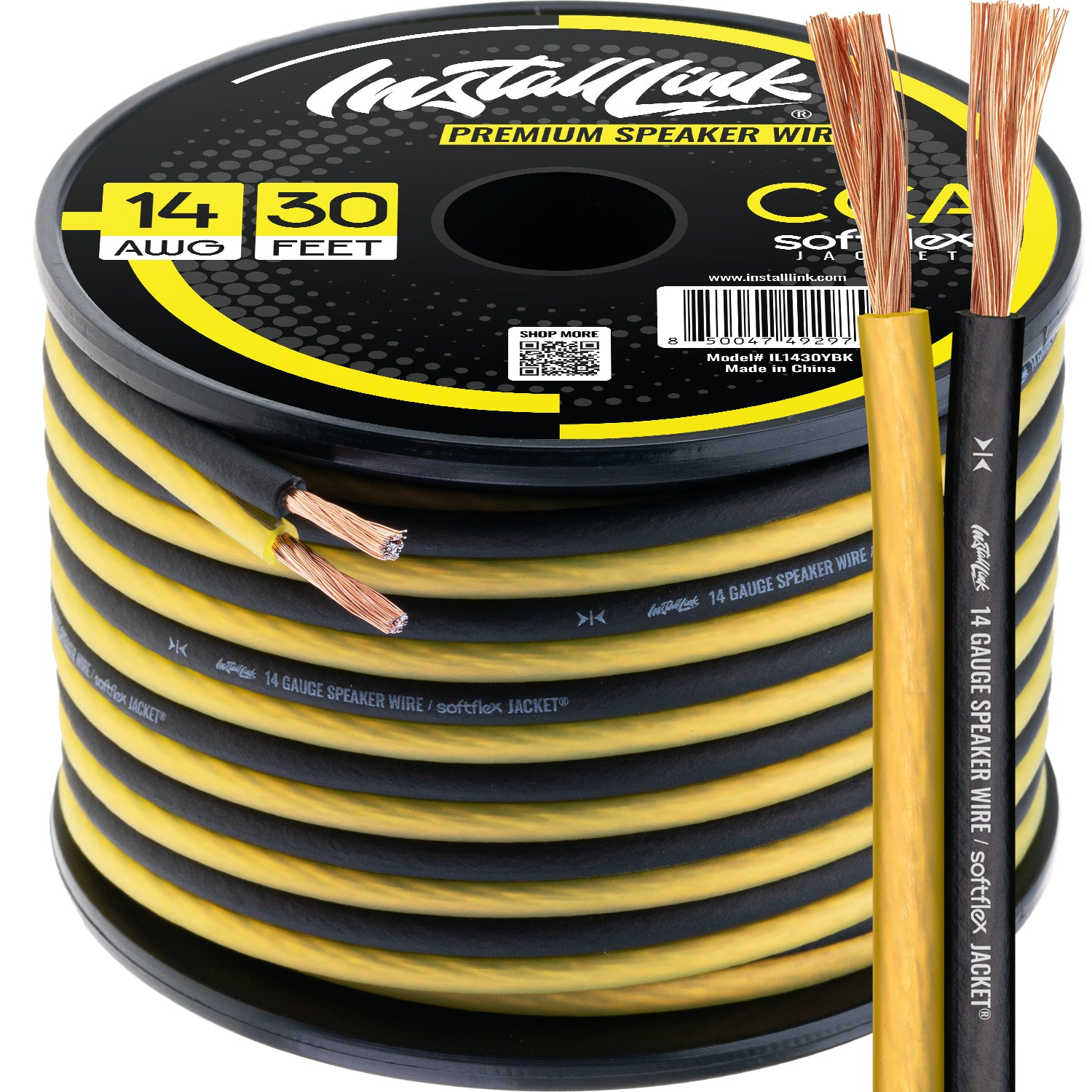 Speaker Wire 14 Gauge, CCA, 30ft, Yellow/Black image 0