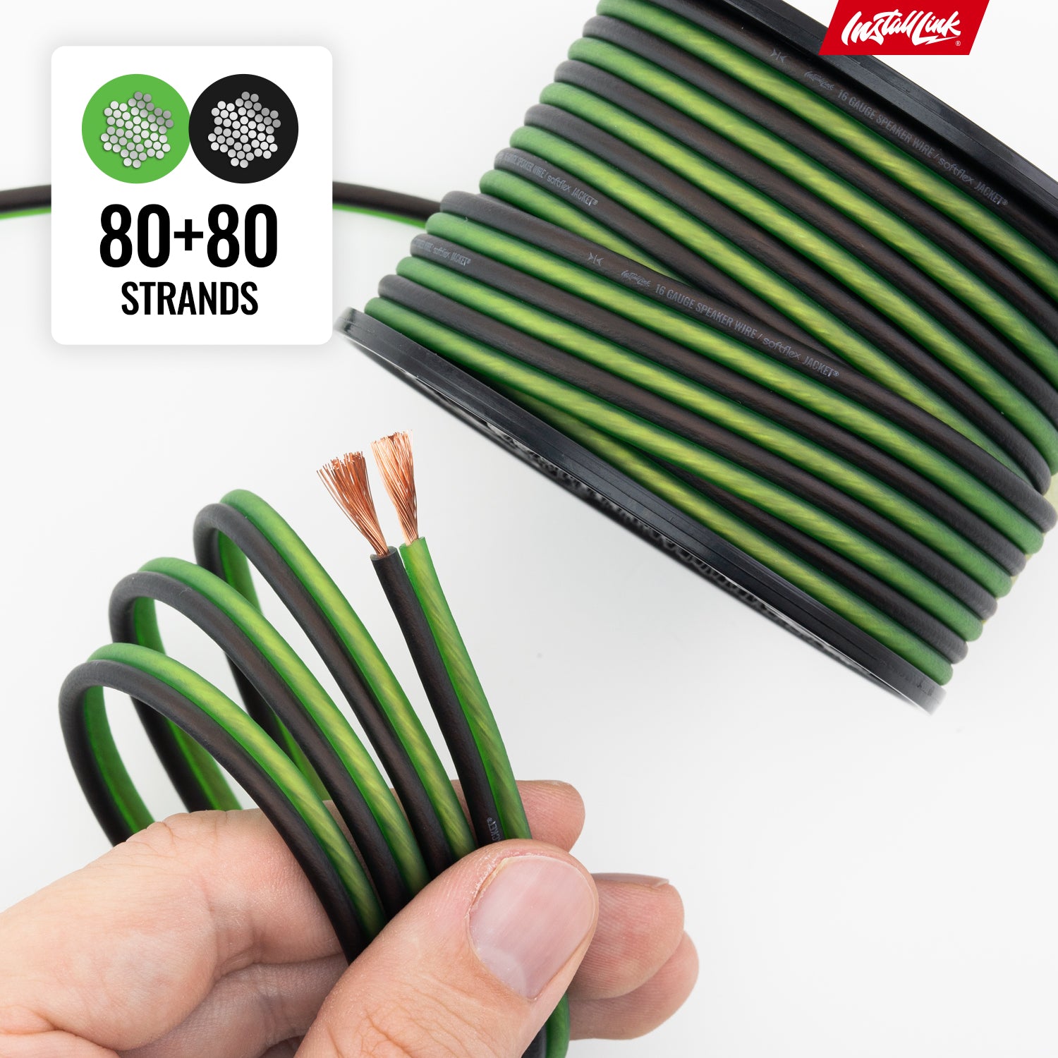 Speaker Wire 16 Gauge, CCA, 30ft, Green/Black image 7
