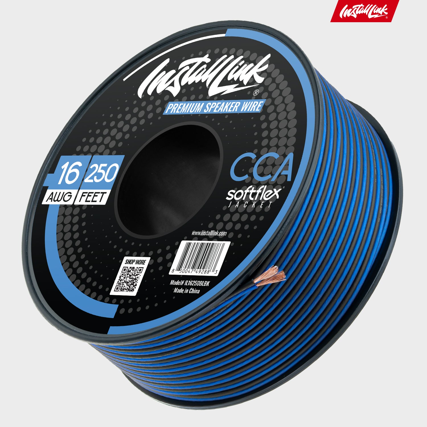 Speaker Wire 16 Gauge, CCA, 250ft, Blue/Black image 8