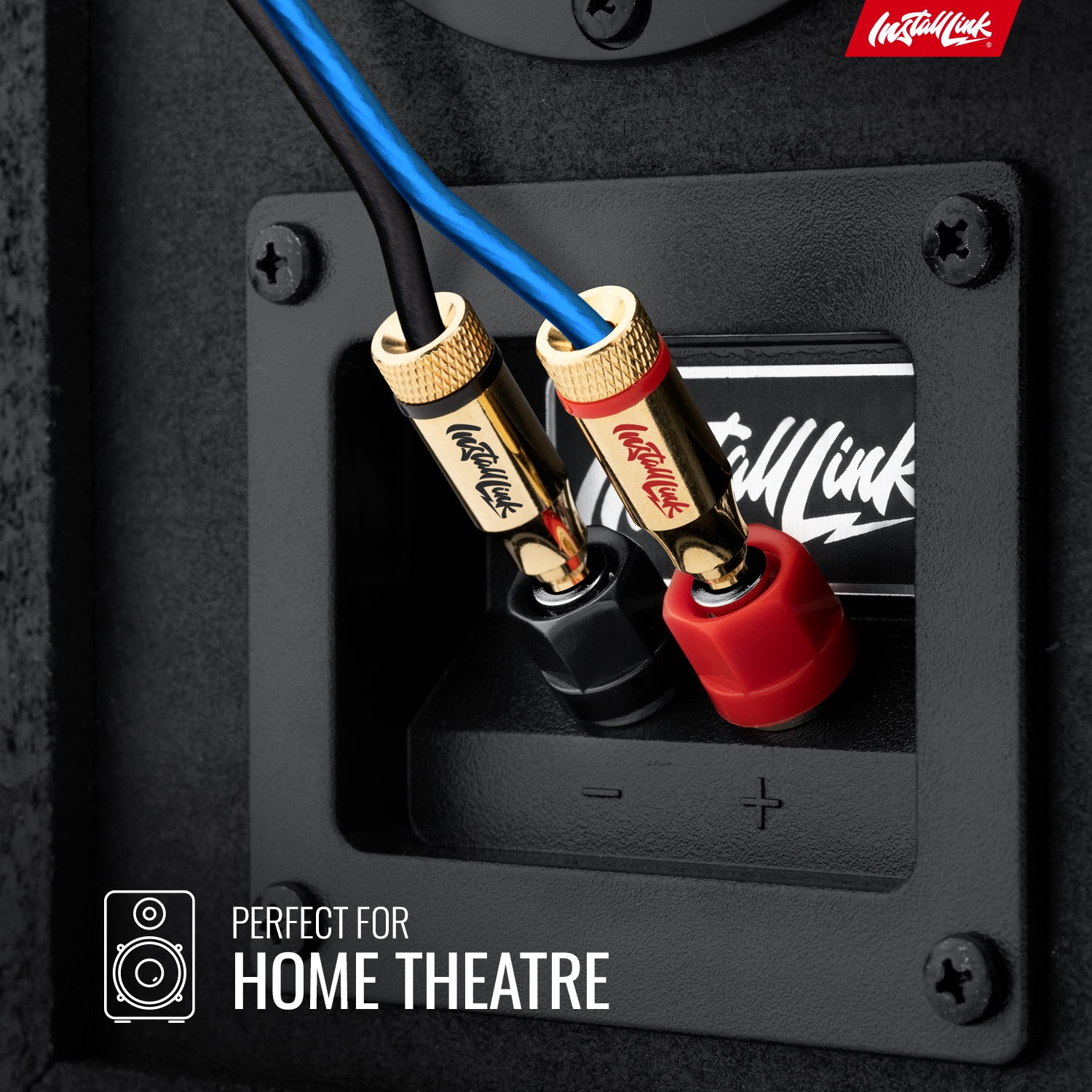 Speaker Wire 16 Gauge, CCA, 100ft, Blue/Black with 12 Banana Plugs image 1