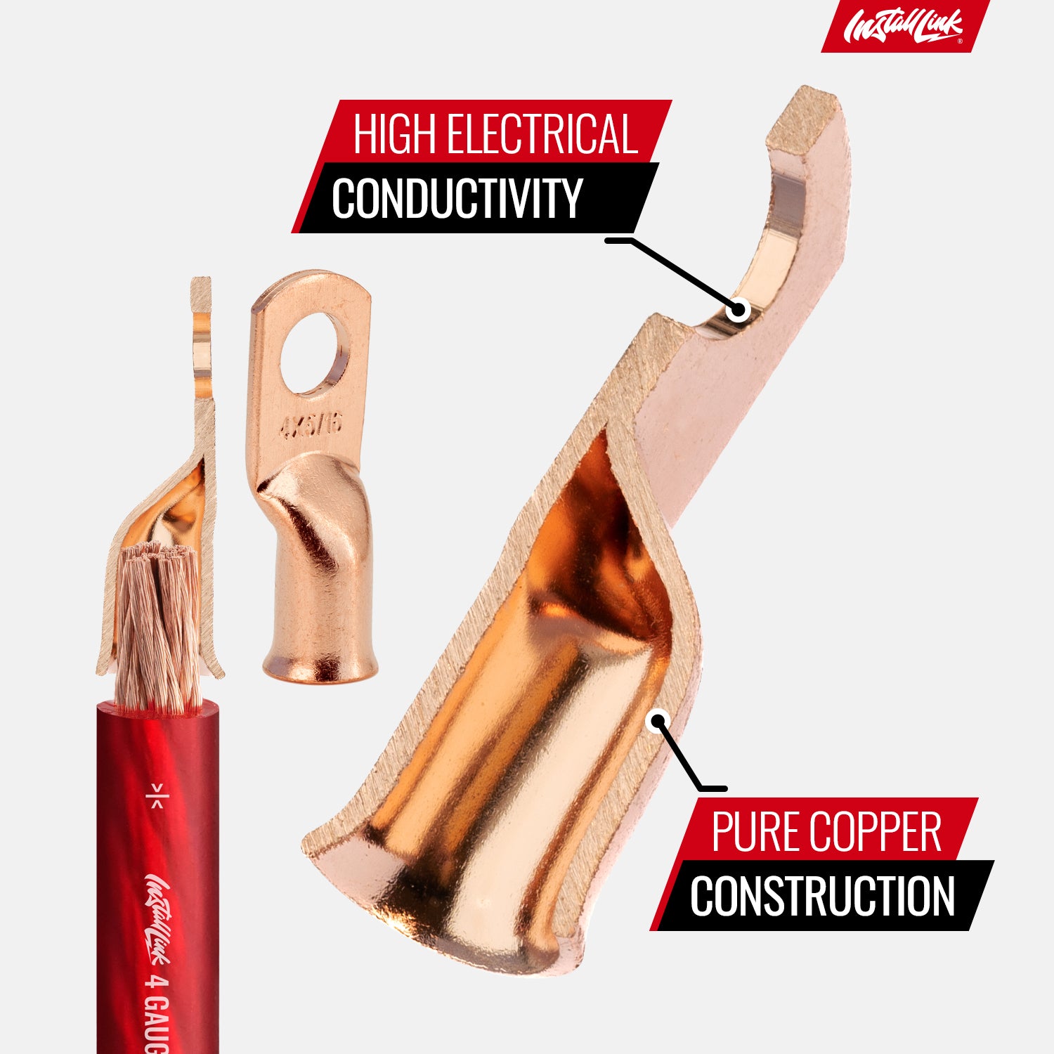 4 Gauge Copper Lugs (5/16") with Heat Shrink, 10-Pack image 4