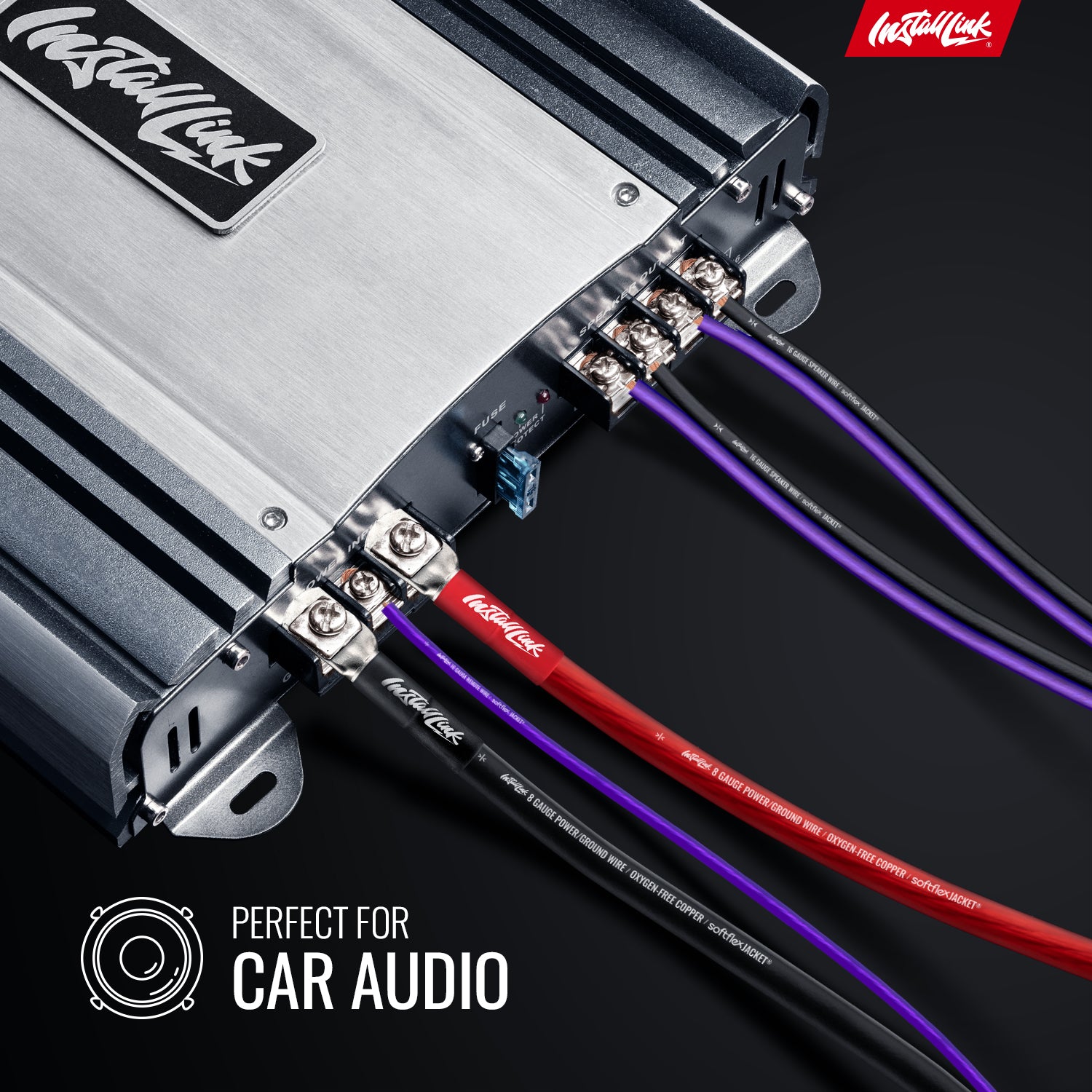 Speaker Wire 16 Gauge CCA, 30ft, Purple/Black image 1